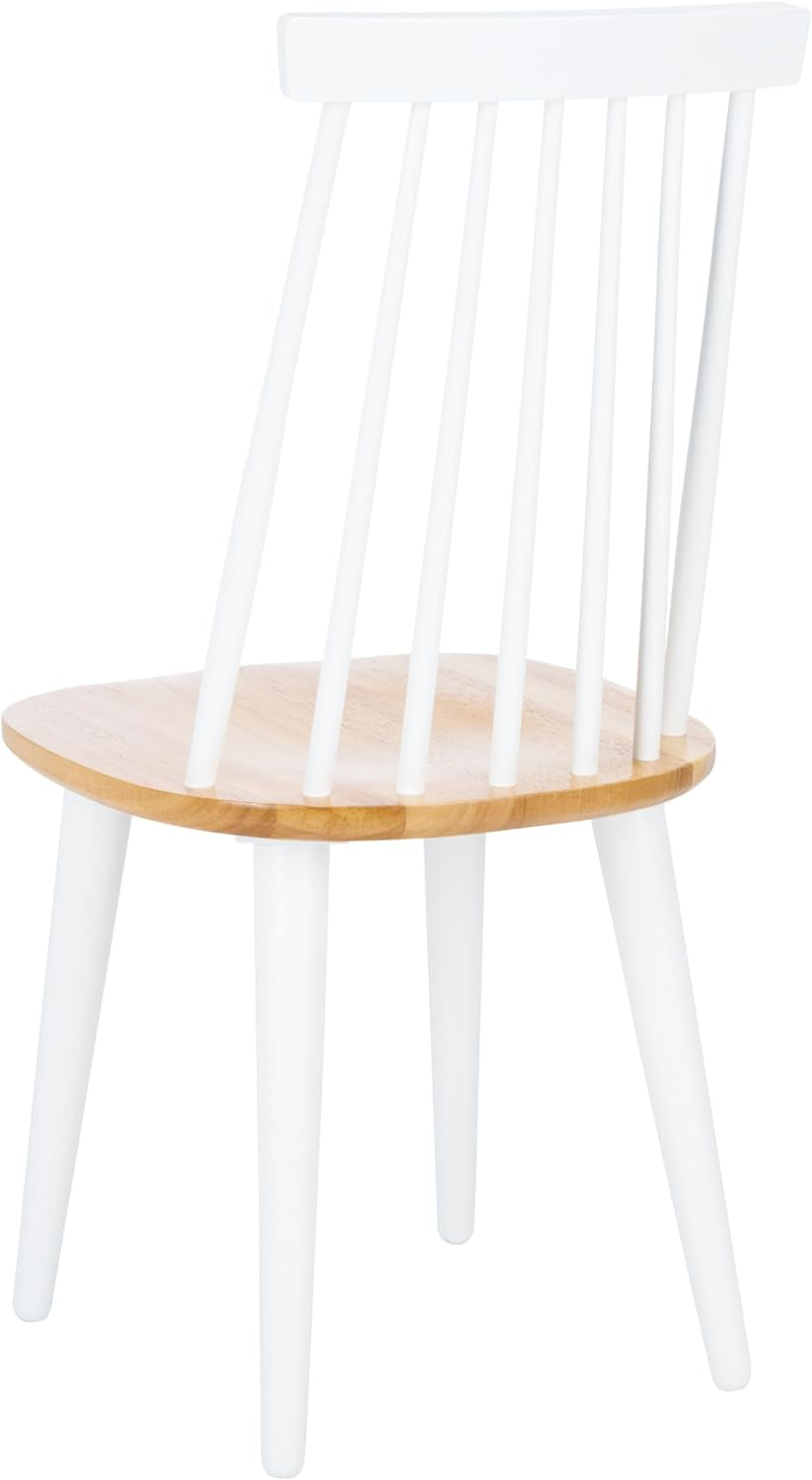 Farmhouse Spindle Back Side Chair White Natural Dining Room in a stylish design with a white frame and natural wood seat.