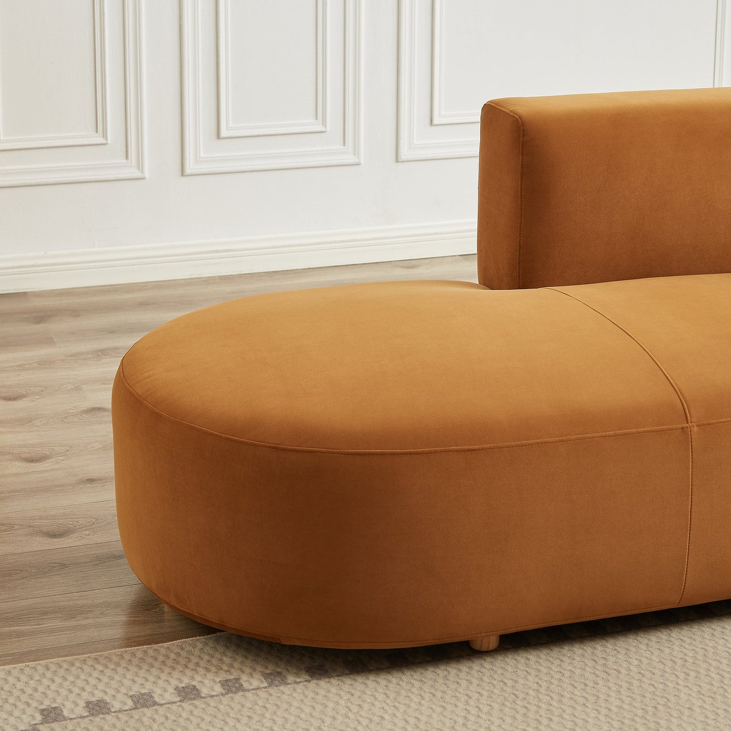Orby Velvet Sectional Sofa - Left Facing