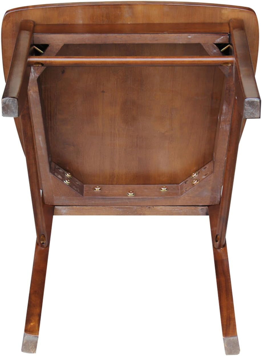 Espresso Solid Wood X Back Dining Chairs Set For Kitchen