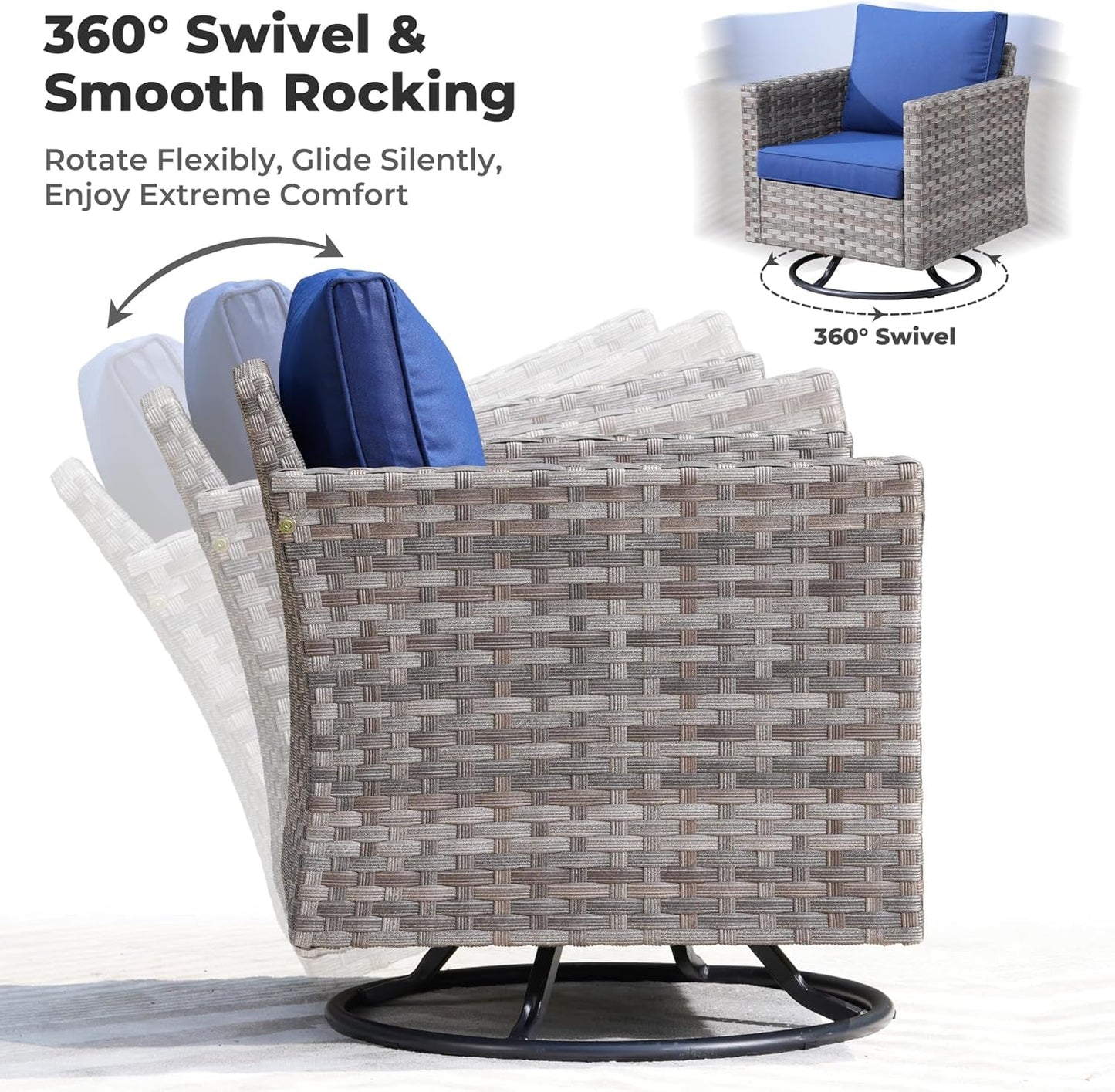 Nine Piece Outdoor Wicker Sofa Set With Fire Pit