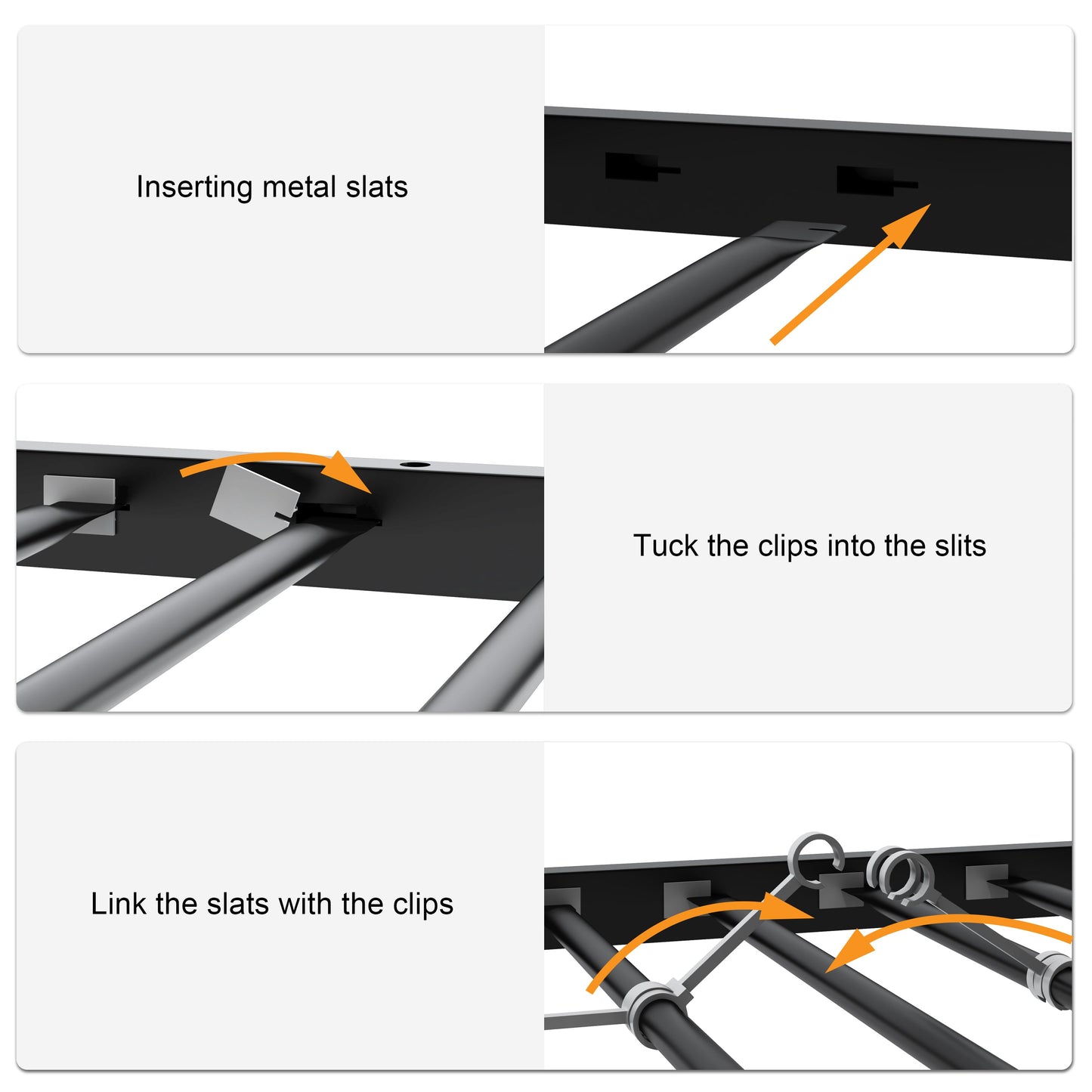 Twin Over Full Bunk Beds, Metal Bunk Bed Frame with Safety Guardrail and 2 Ladder for Kids,Sturdy Metal Frame and Protective Board Supports, No Box Spring Needed, Easy Assembly