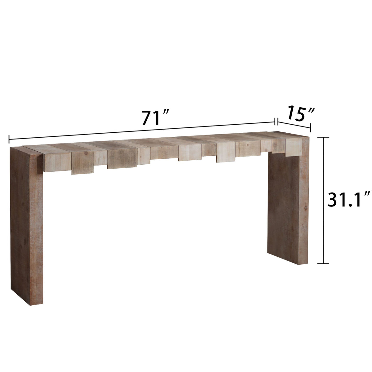 Modern Rustic Console Table - 71" Entryway Table