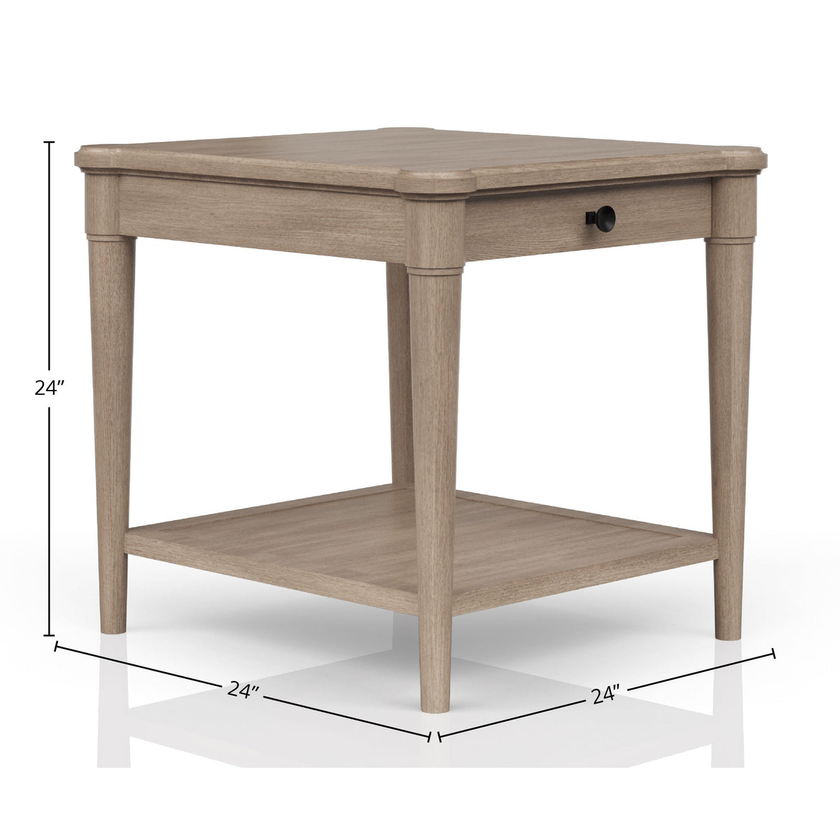 Sand Finished End Table With Storage Drawer
