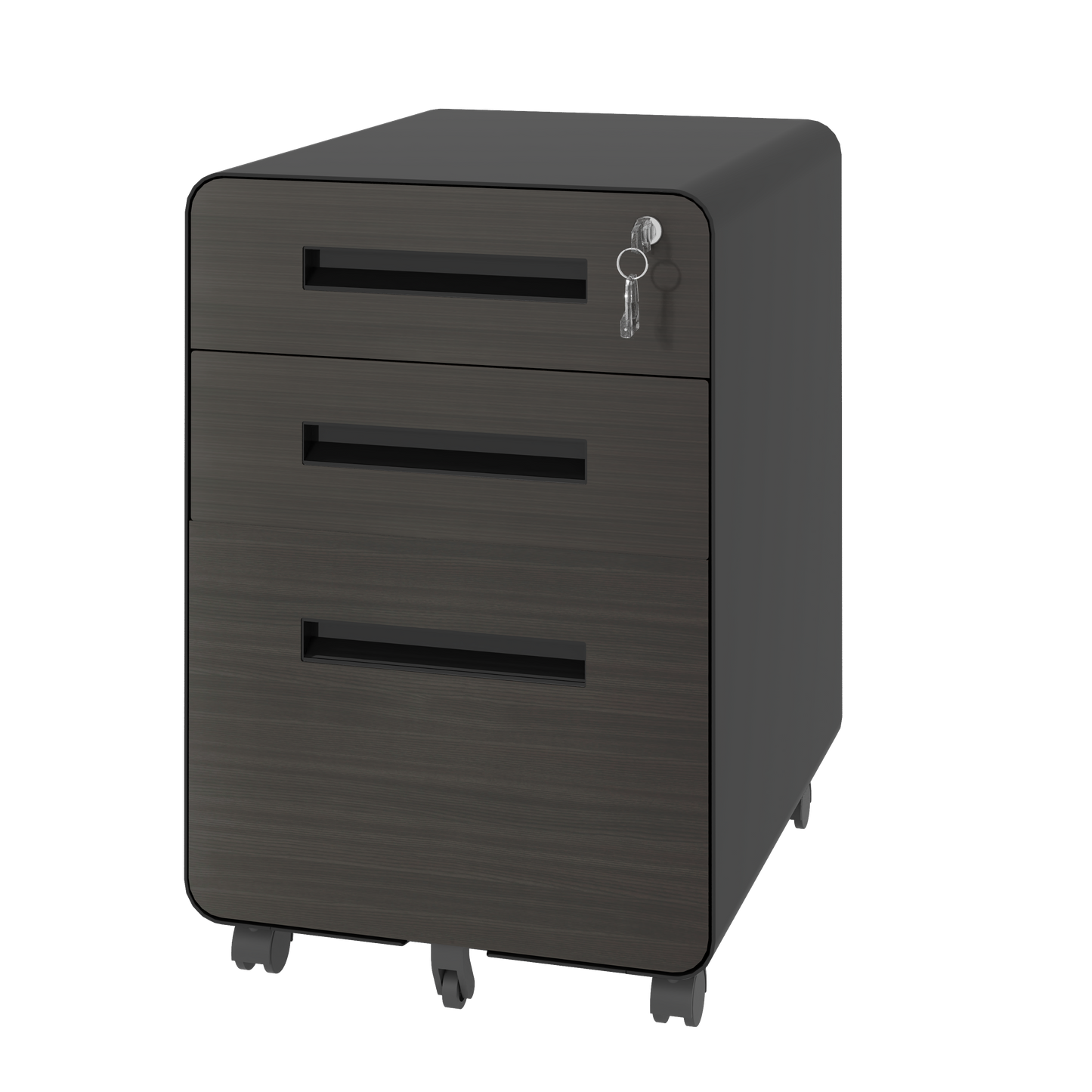 3-Drawer Mobile File Cabinet with Lock