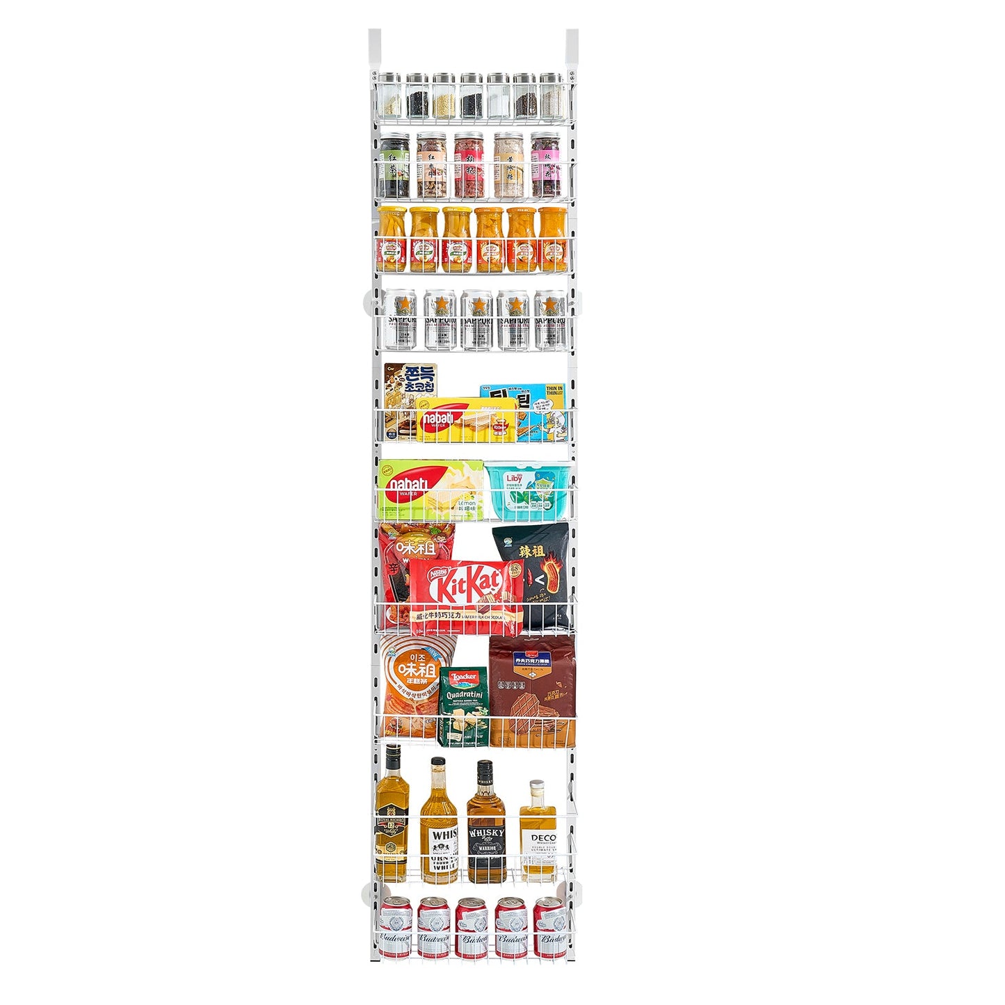 Over The Door Pantry Organizer - 10-Tier Spice Rack