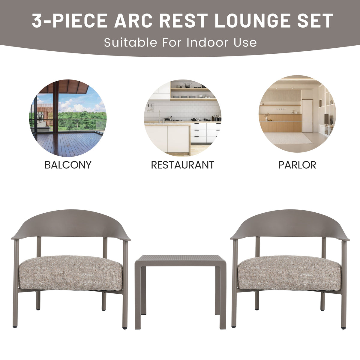 Summer Modern 2-Piece Accent Chair Set with Coffee Table