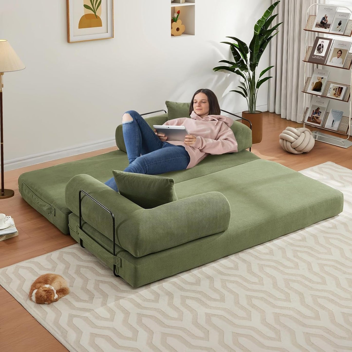 78.5 Inch Convertible Folding Sofa Bed with Versatility
