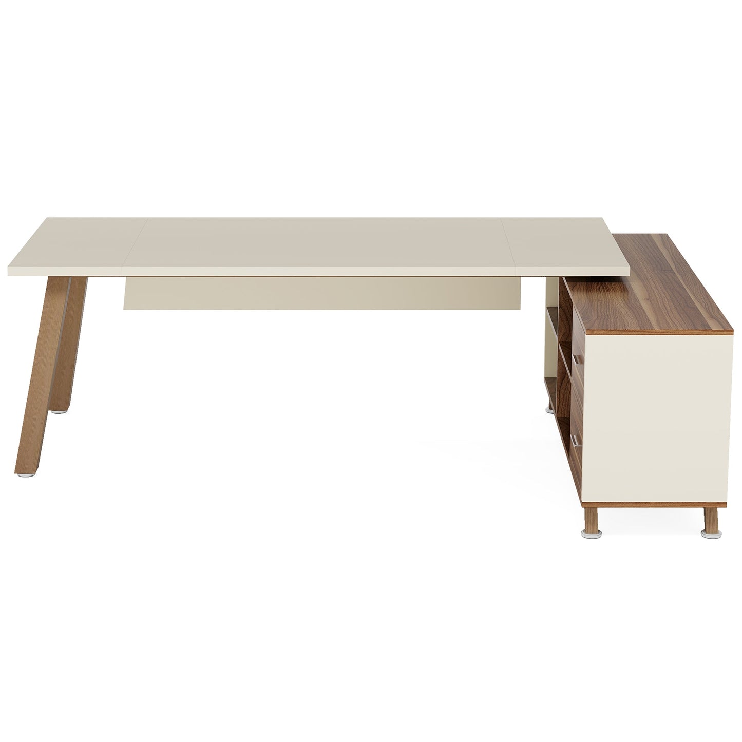 78.7" L-Shaped Executive Desk with 55" File Cabinet