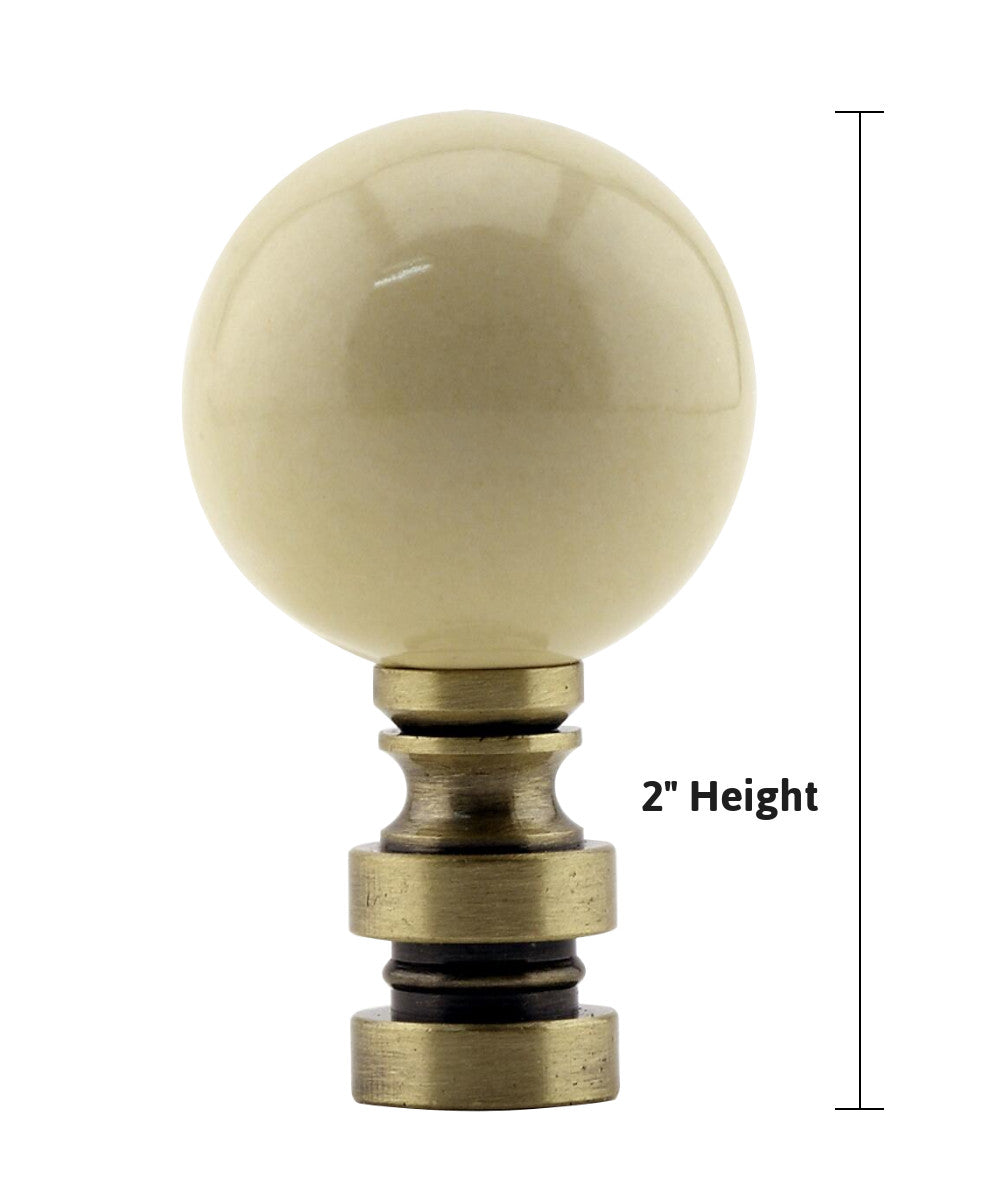 Ceramic 35mm Ivory Ball Antique Base Lamp Finial 2"h