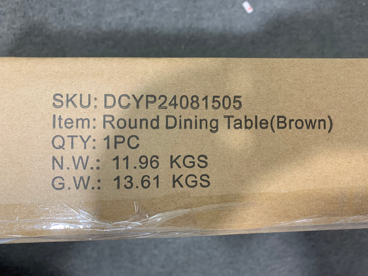 35.43 Inch Round Dining Table with Metal Frame