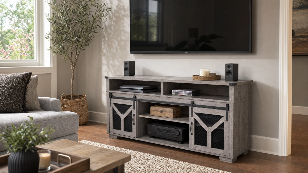 65.3" TV Stand with LED Light Strips