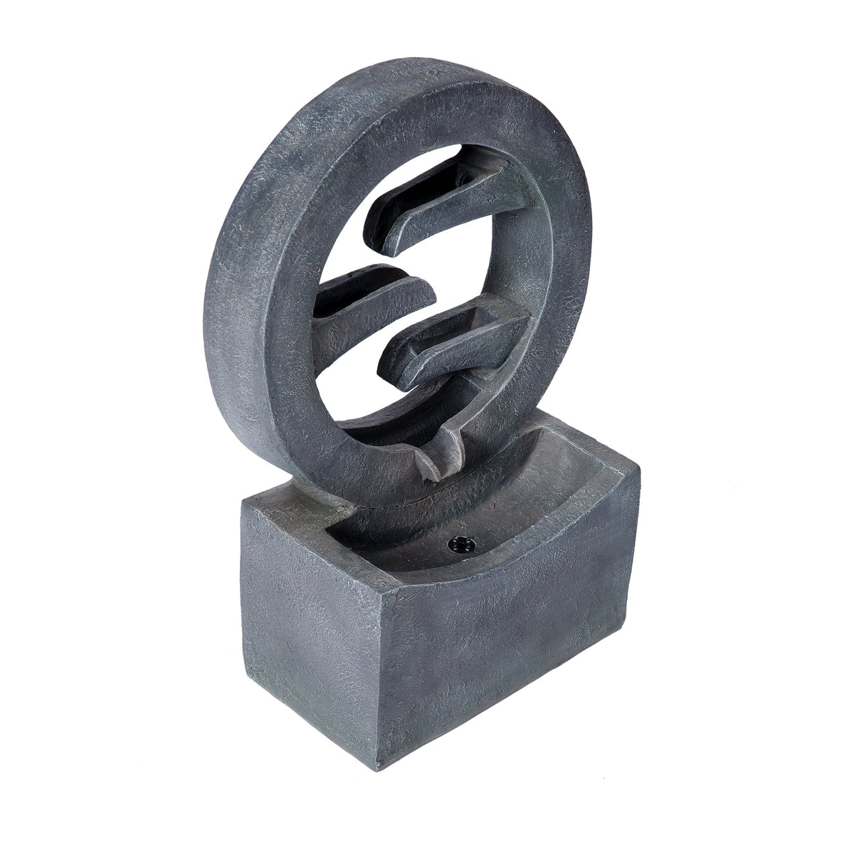 26.77"H Modern Circular Outdoor Fountain with LED Light
