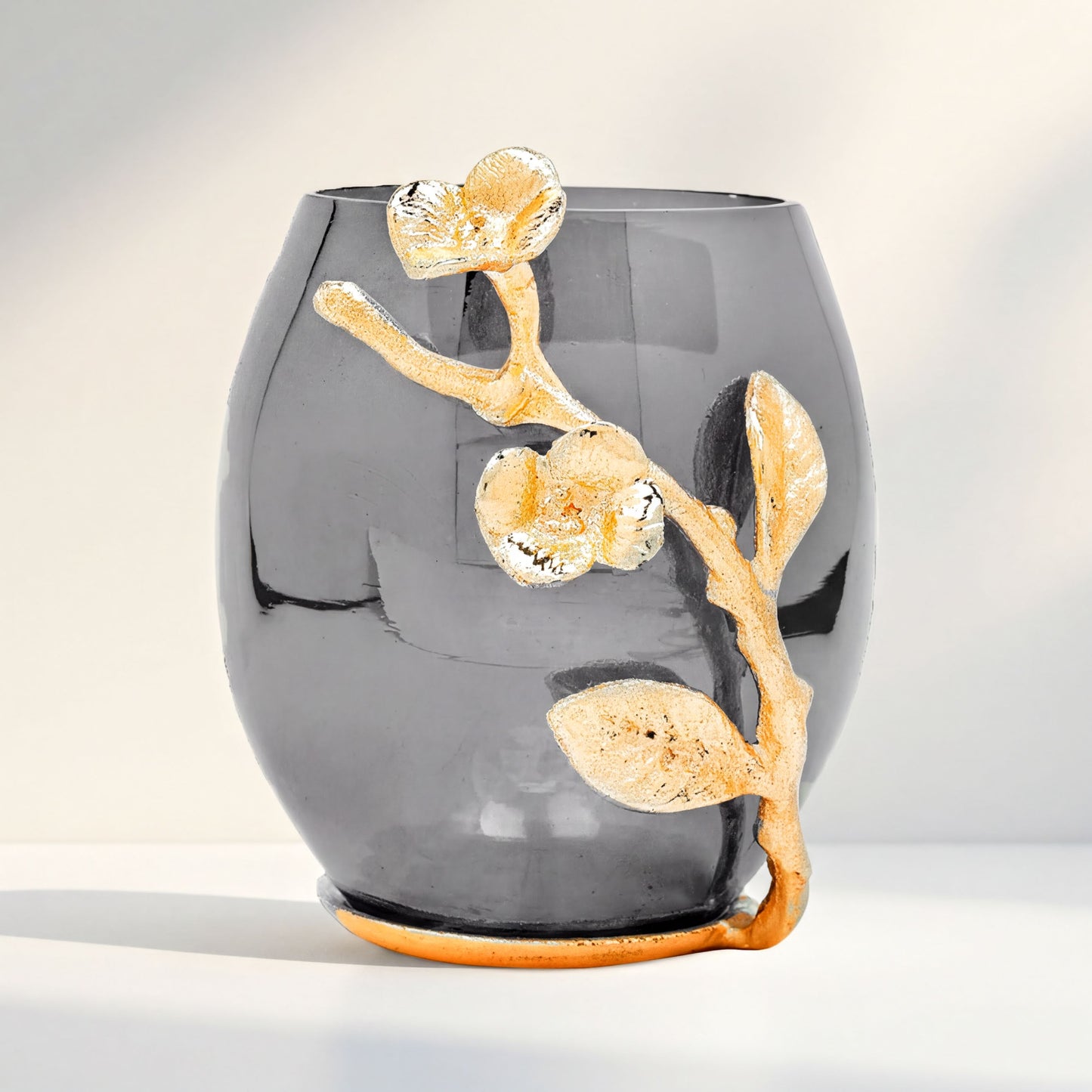 Bathroom Tumbler – Modern Black Gold Glass Brass Decorative Accessory