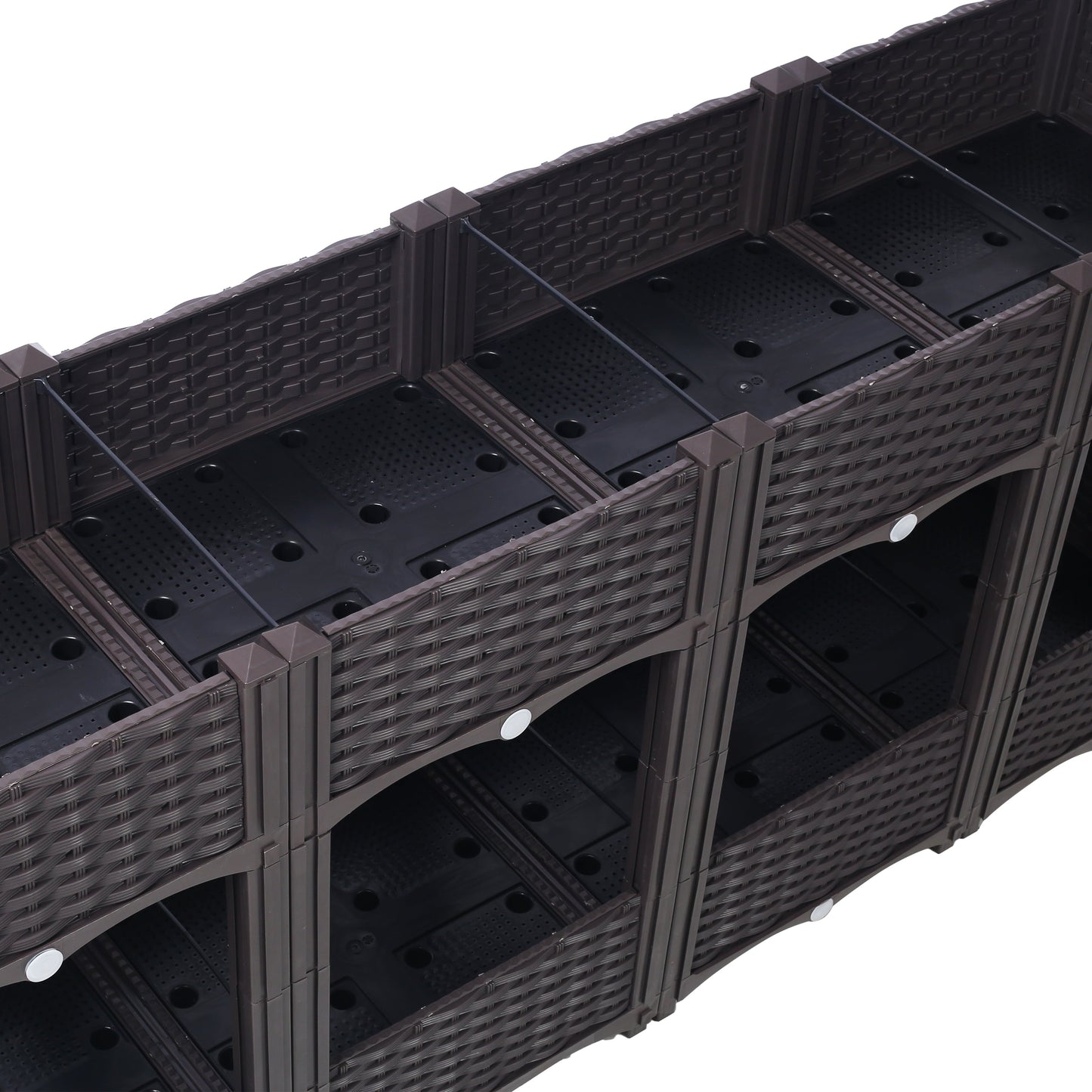Planter Raised Beds - Elevated Planter Garden Box with Drainage Plug Raised Garden Beds for Vegetable/Flower/Herb Outdoor Standing Planter Beds Gardening Kit,Brown,63'x15.7'x27.7'
