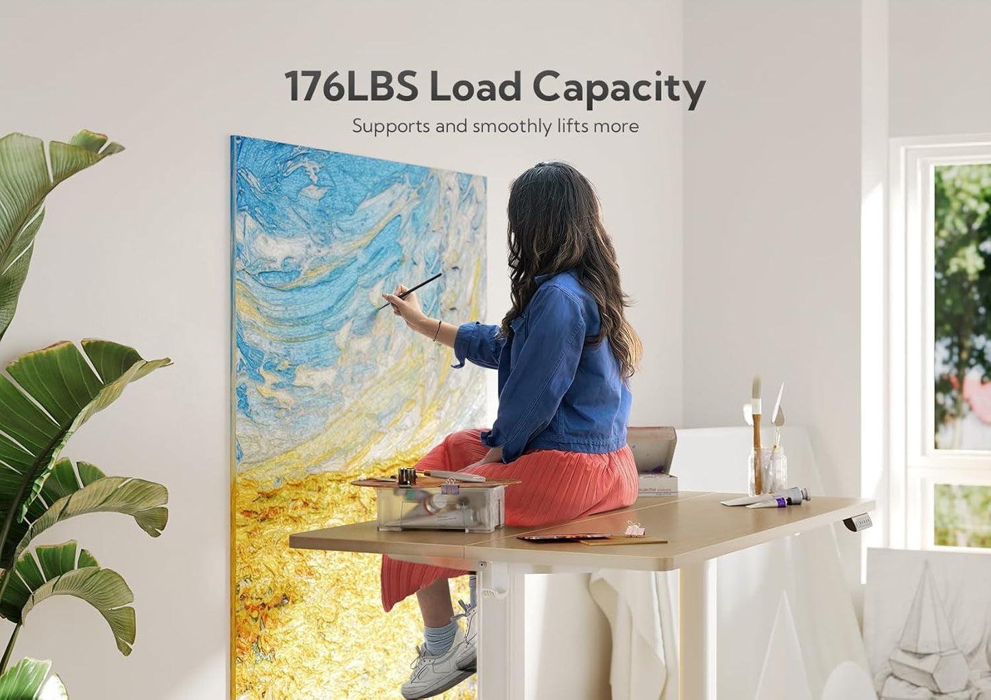 Electric Standing Desk 48X24 Inches White Height Adjustable