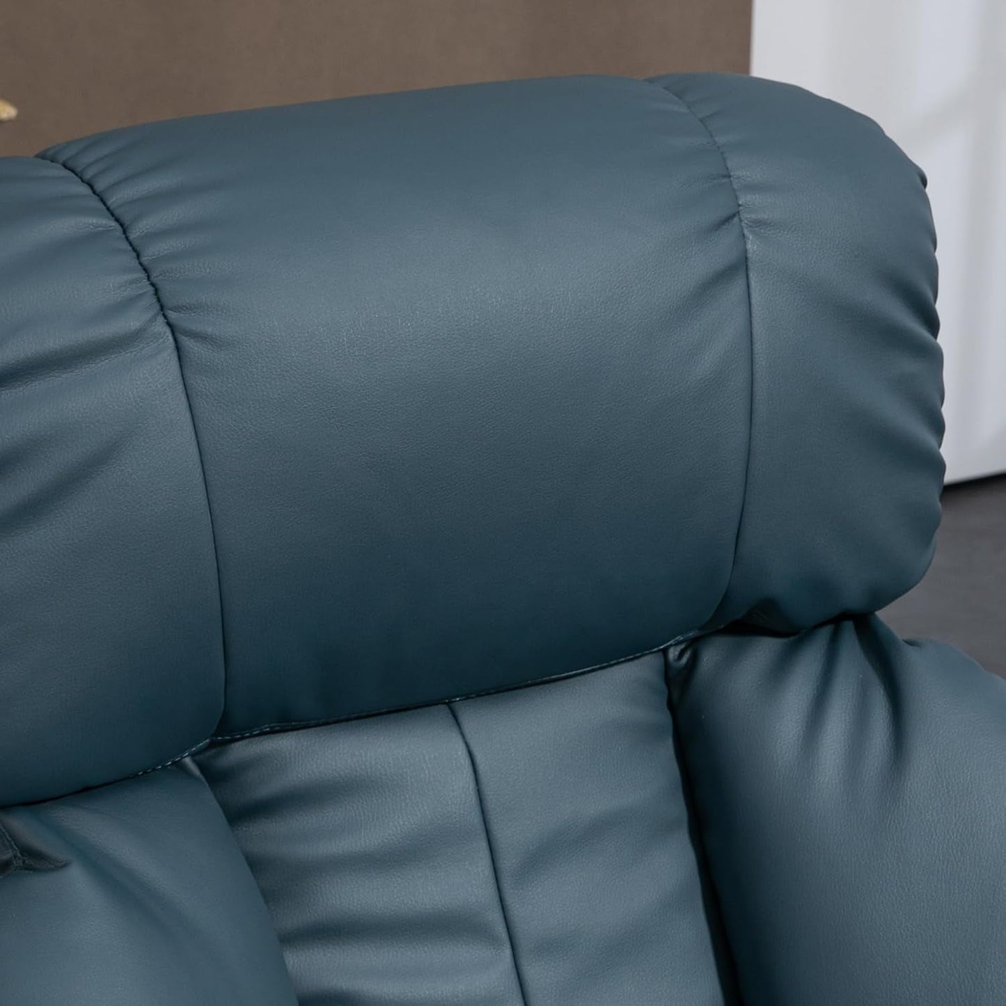 Blue Massage Recliner Chair With 360 Swivel Ottoman