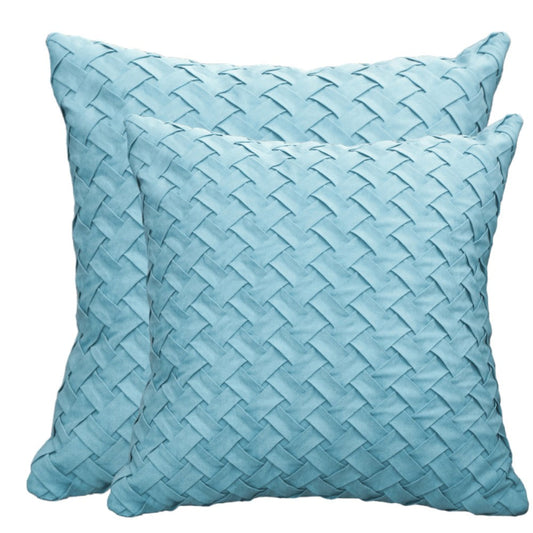 Set of 2 in blue color with 2 sizes Combo Throw Pillow Covers With Inserts 18"x18" and 20"x20"