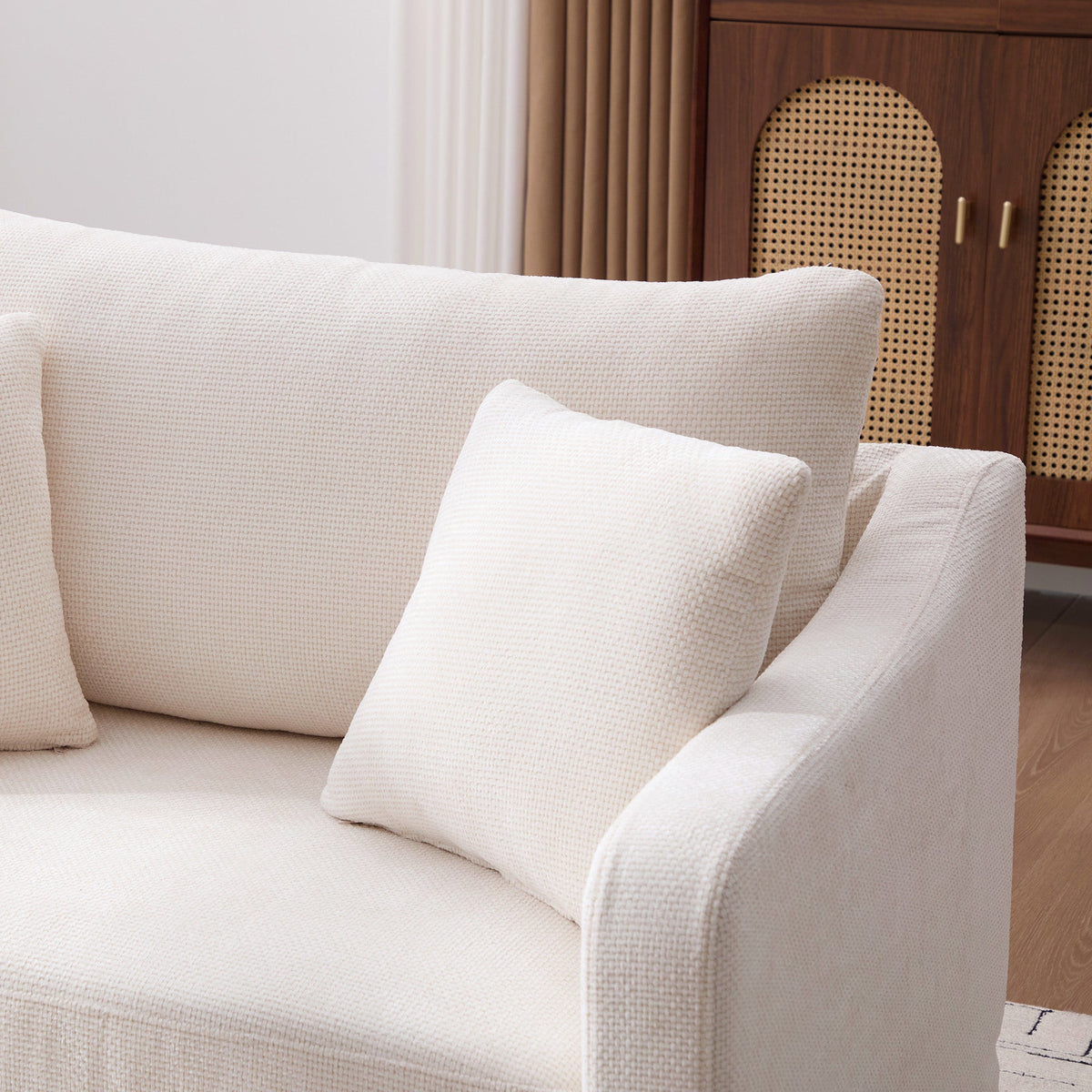 43.9" Wide Modern Upholstered Farmhouse Performance Accent Chair