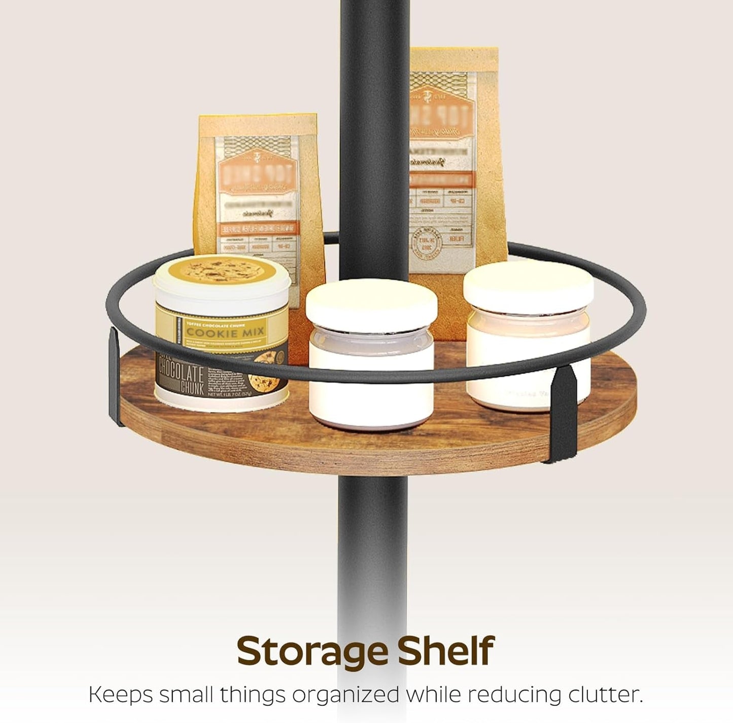 Round Industria lBar Table Set Two With Integrated LED Illumination