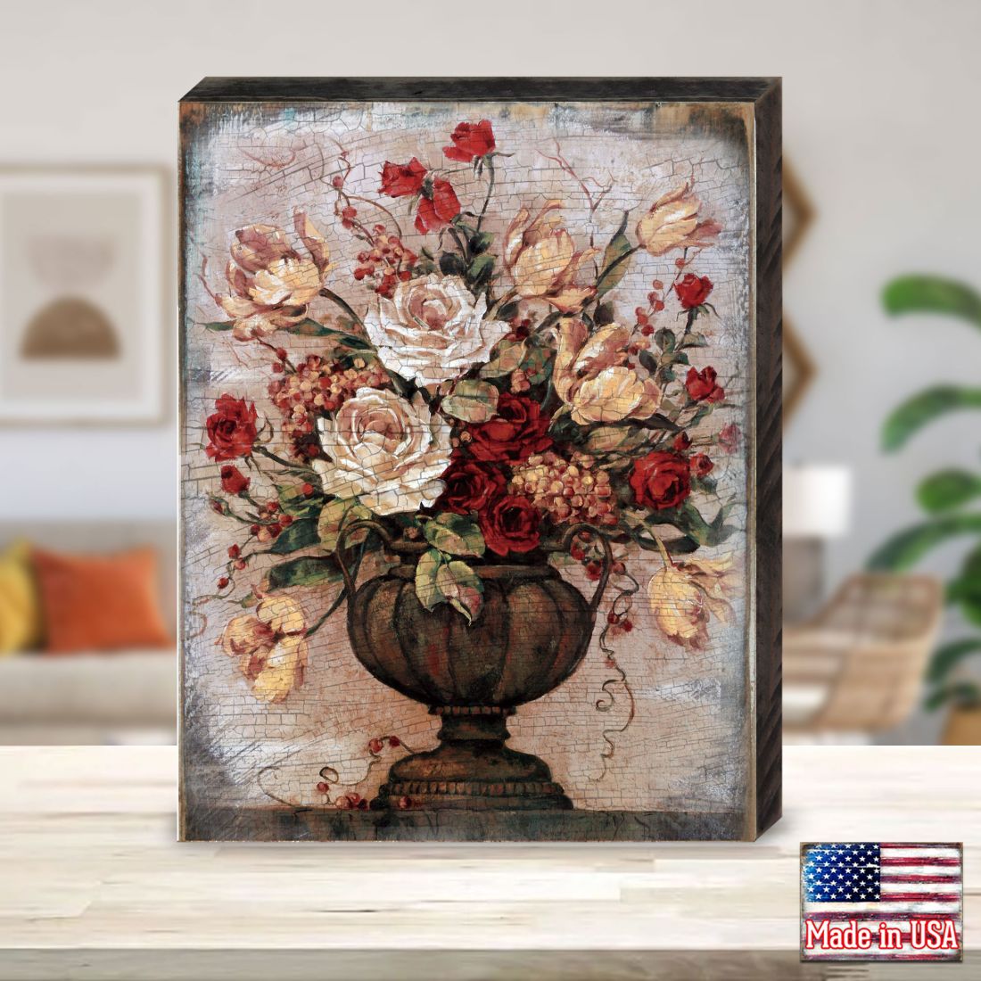 Lavalle Flower Bouquet Wooden Wall Art by Nature Wonders - Love Family Kids Decor - 95307B