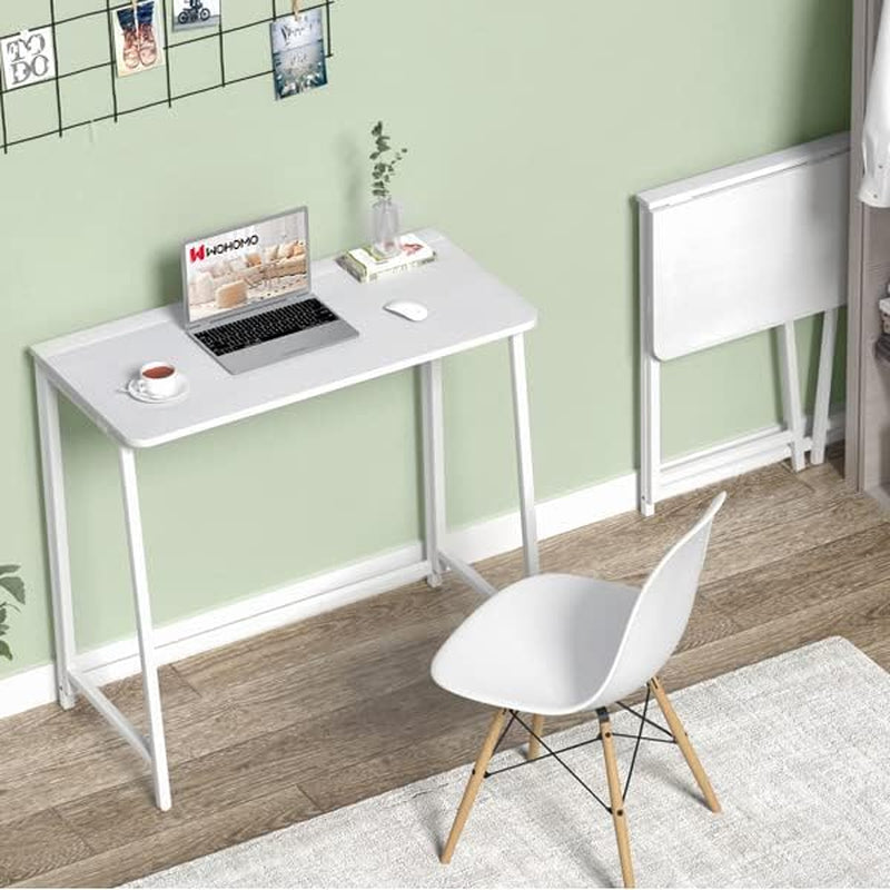31.5 Inch Folding Desk White For Small Spaces Home Office