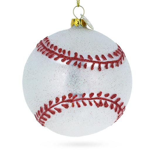 Home-Run Baseball Glass Christmas Ornament