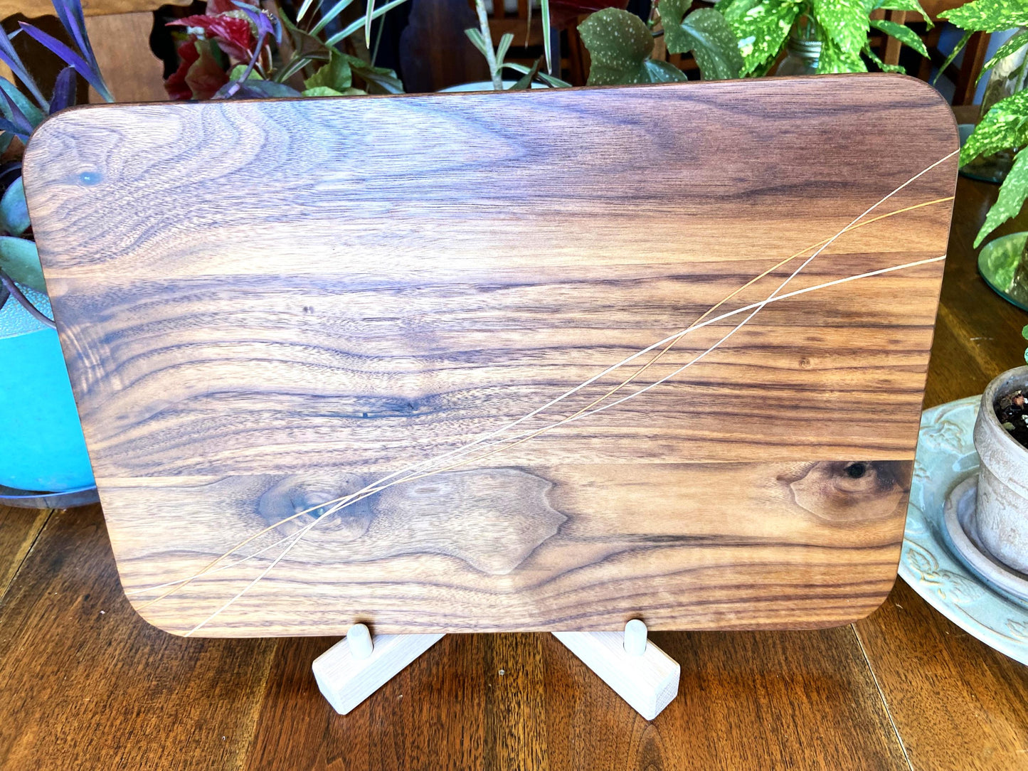 Walnut Charcuterie Board - Cherry & Maple Decorative Banding