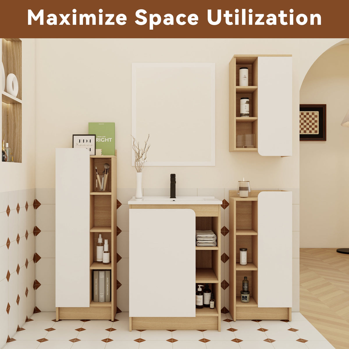 4-Piece Light Bathroom Vanity Set