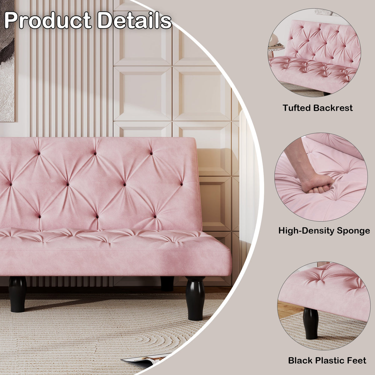 Sofa to Sofa Bed Transformation: 66"