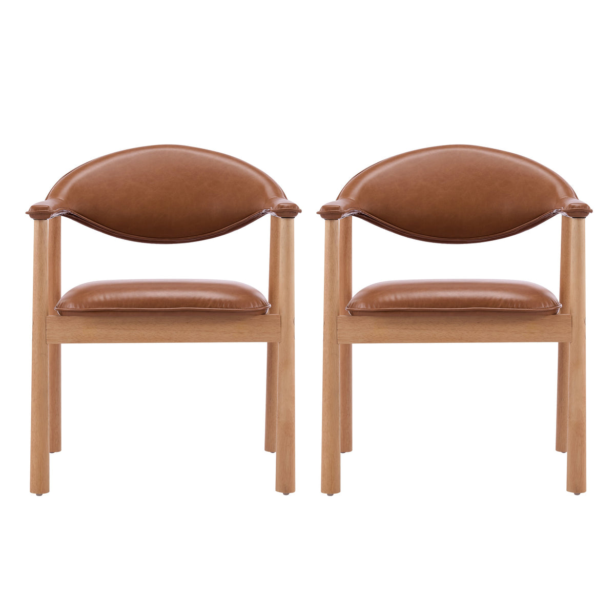 Modern Upholstered Dining Chairs with Curved Back