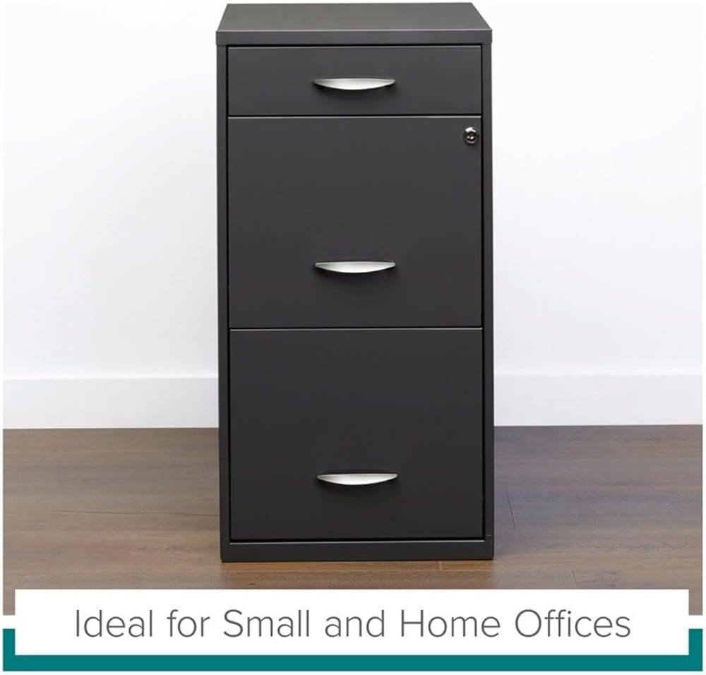 3 Drawer Charcoal Vertical Filing Cabinet For Letter Size Files Metal Construction Preassembled