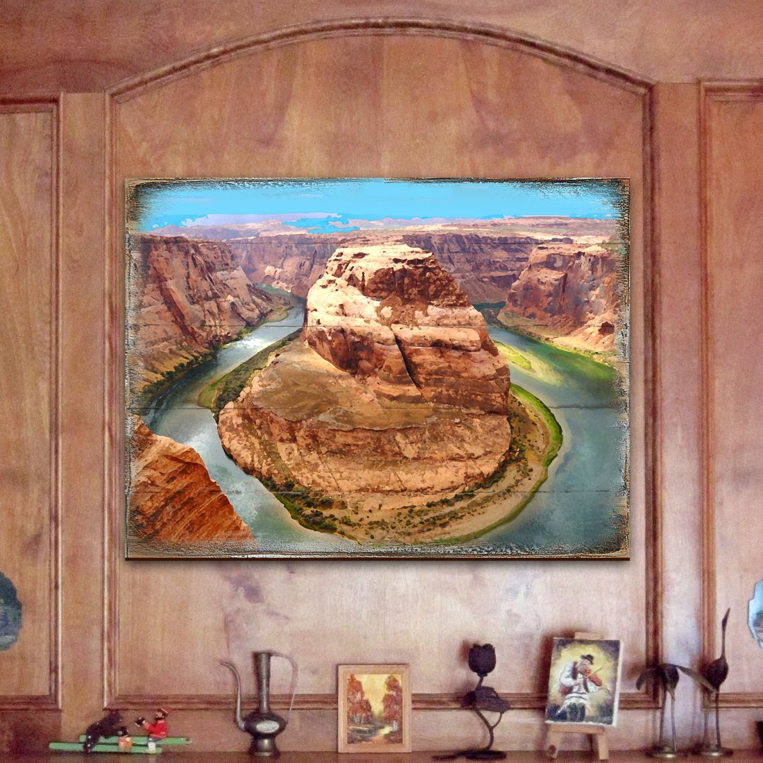 Canyon Island Art Wooden Wall Art by Nature Wonders - Nature Wildlife Decor  - 95282B