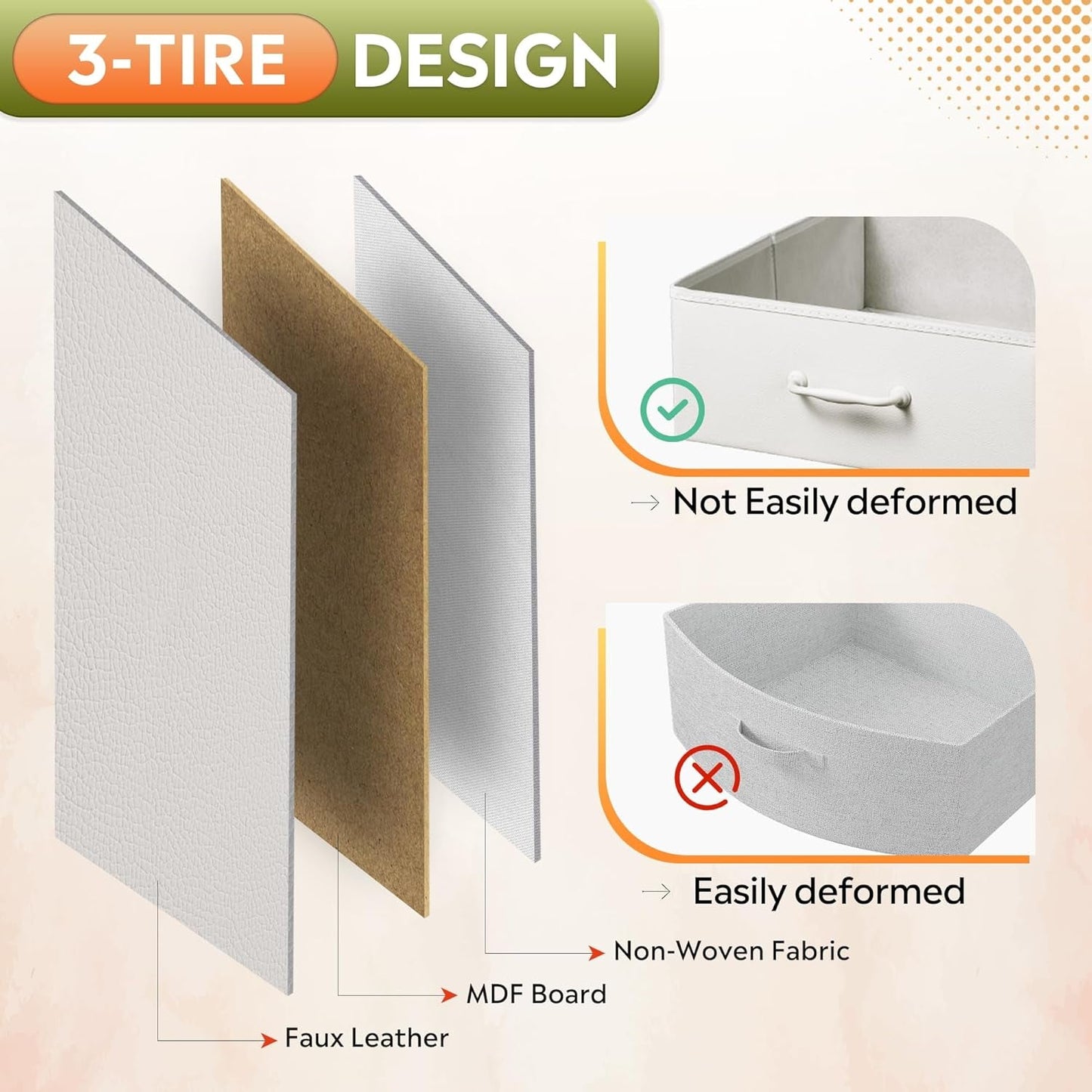 2 Drawer Fabric Vertical Filing Cabinet With Rolling Printer Stand For Home Office White