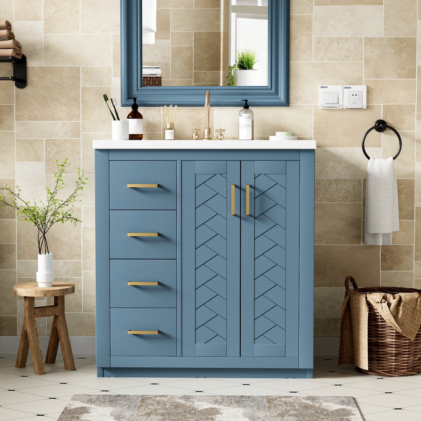 30'' Bathroom Vanity with Ceramic Sink Combo
