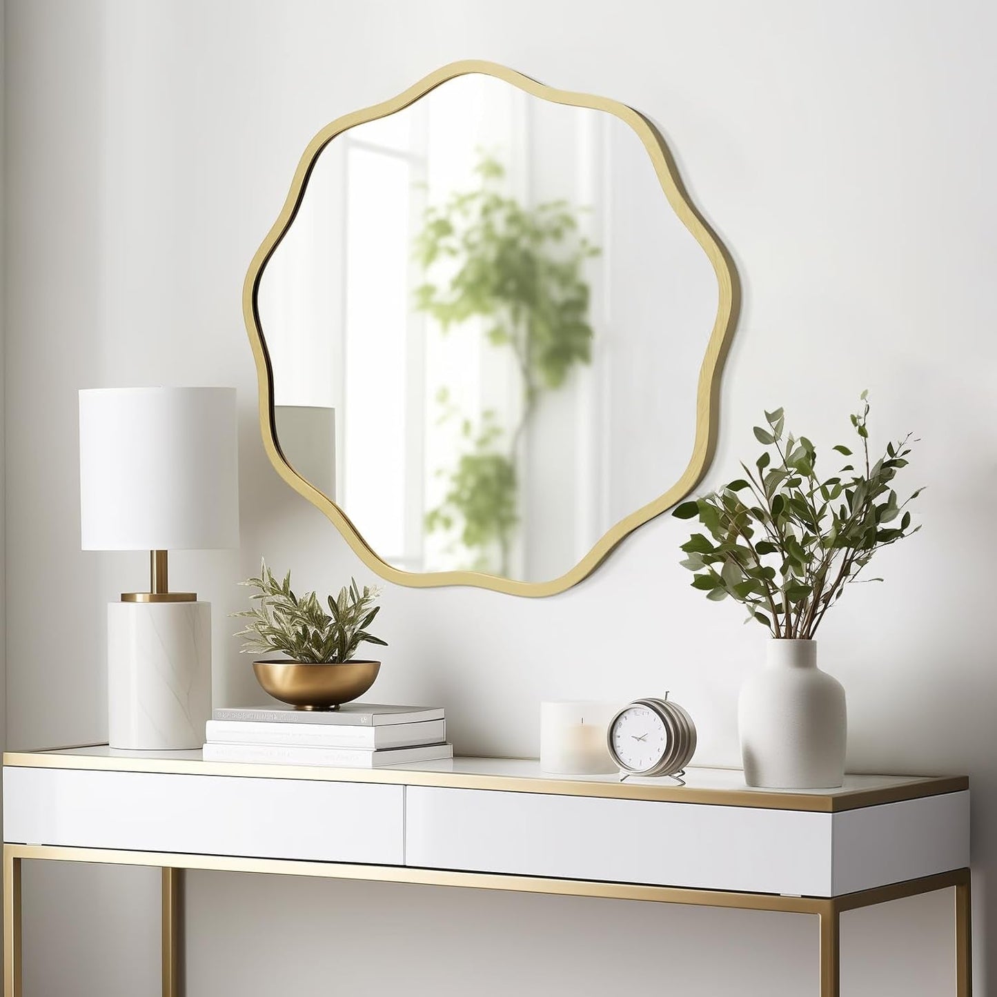 Gold Round Wall Mirror 20 Inch Decorative Home Accent