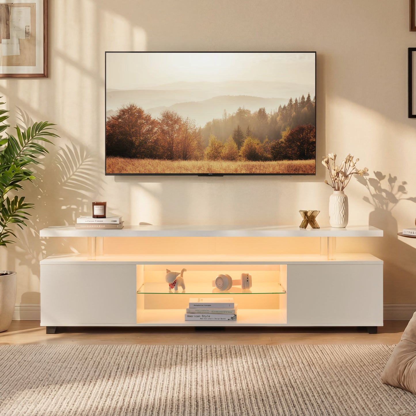 LED TV Stand for 60 Inch TVs - White