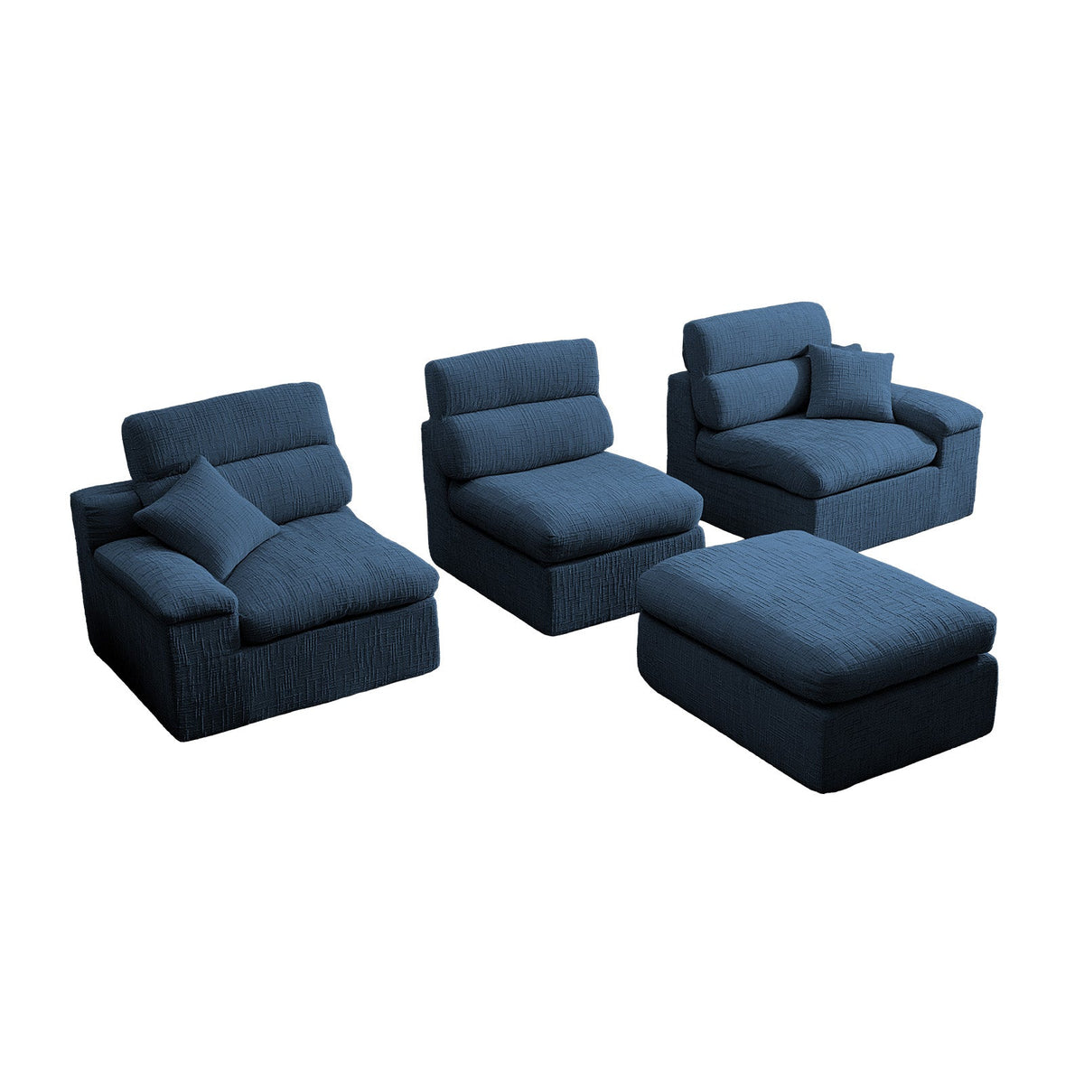 Corner Chaise Sofa with High Backrest
