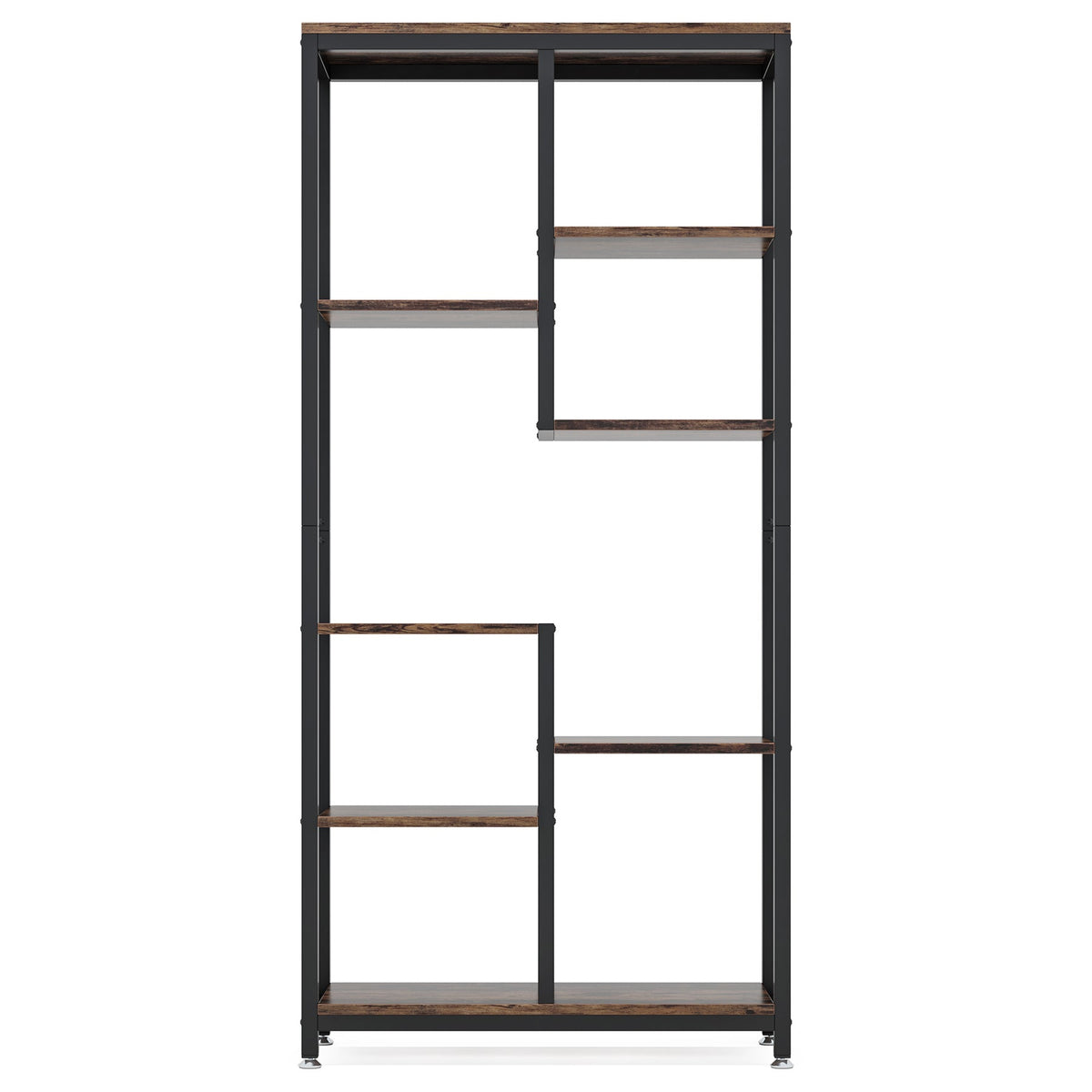 69.2" 6-Tier Rustic Brown Industrial Etagere Bookcase