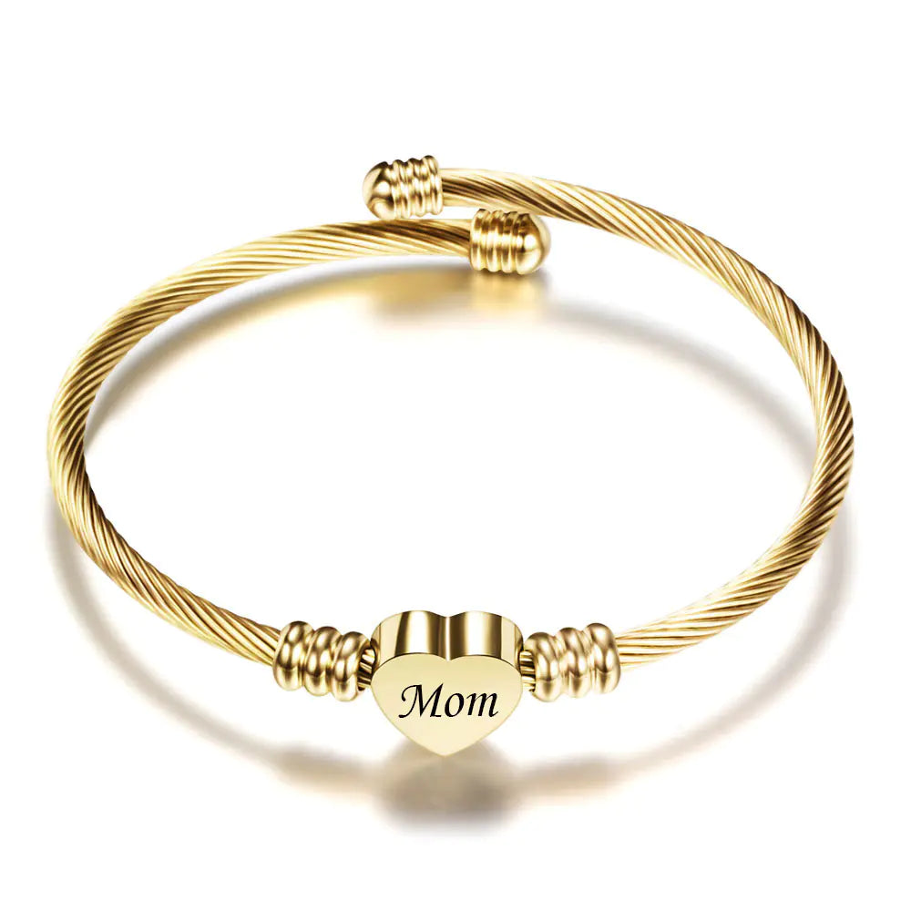 Braided "Mom" Bracelet