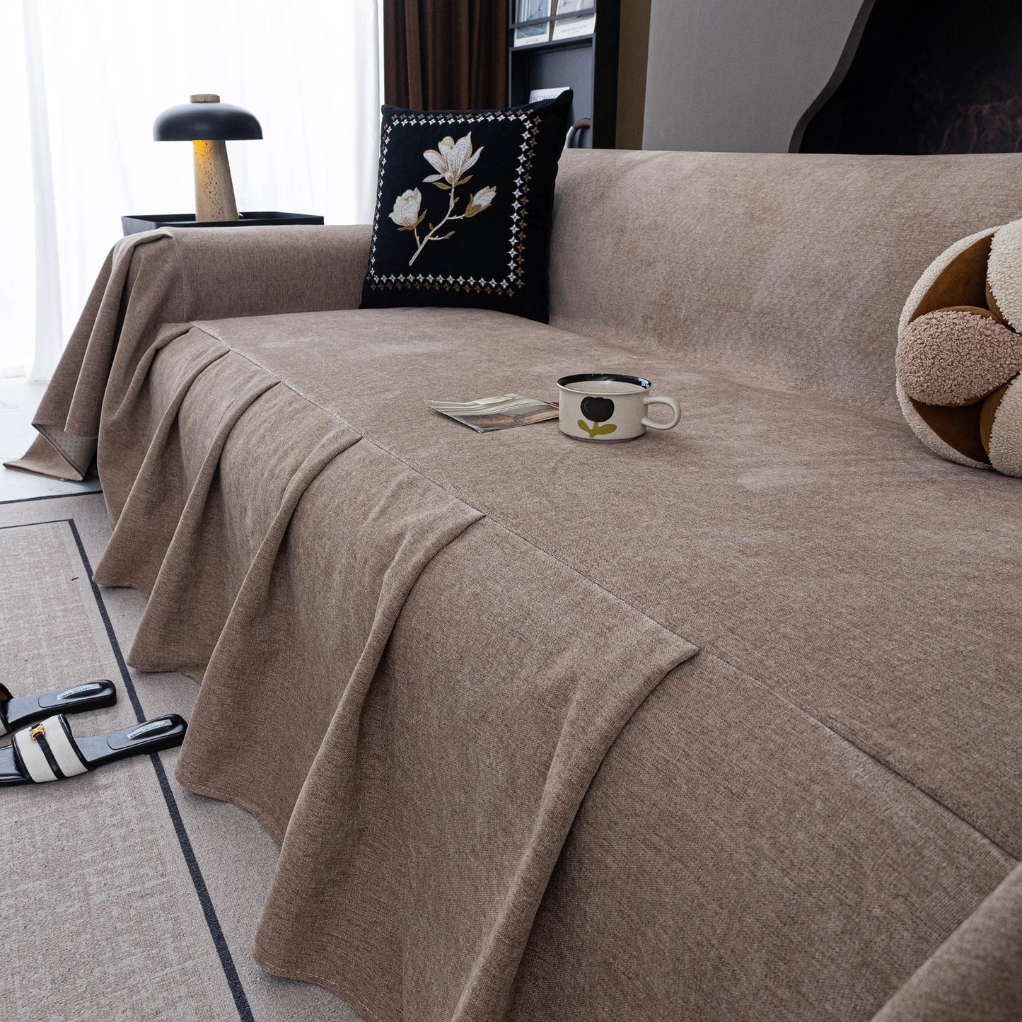 Water Resistant Couch Cover, Non Slip Furniture Protector for Leather & Fabric Sofa