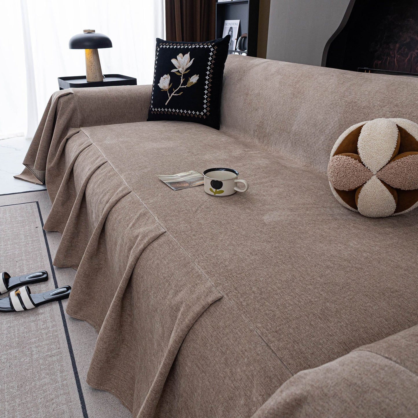Water Resistant Couch Cover, Non Slip Furniture Protector for Leather & Fabric Sofa