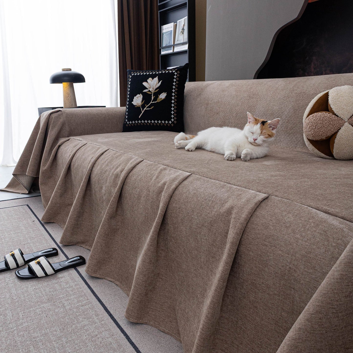 Water Resistant Couch Cover, Non Slip Furniture Protector for Leather & Fabric Sofa