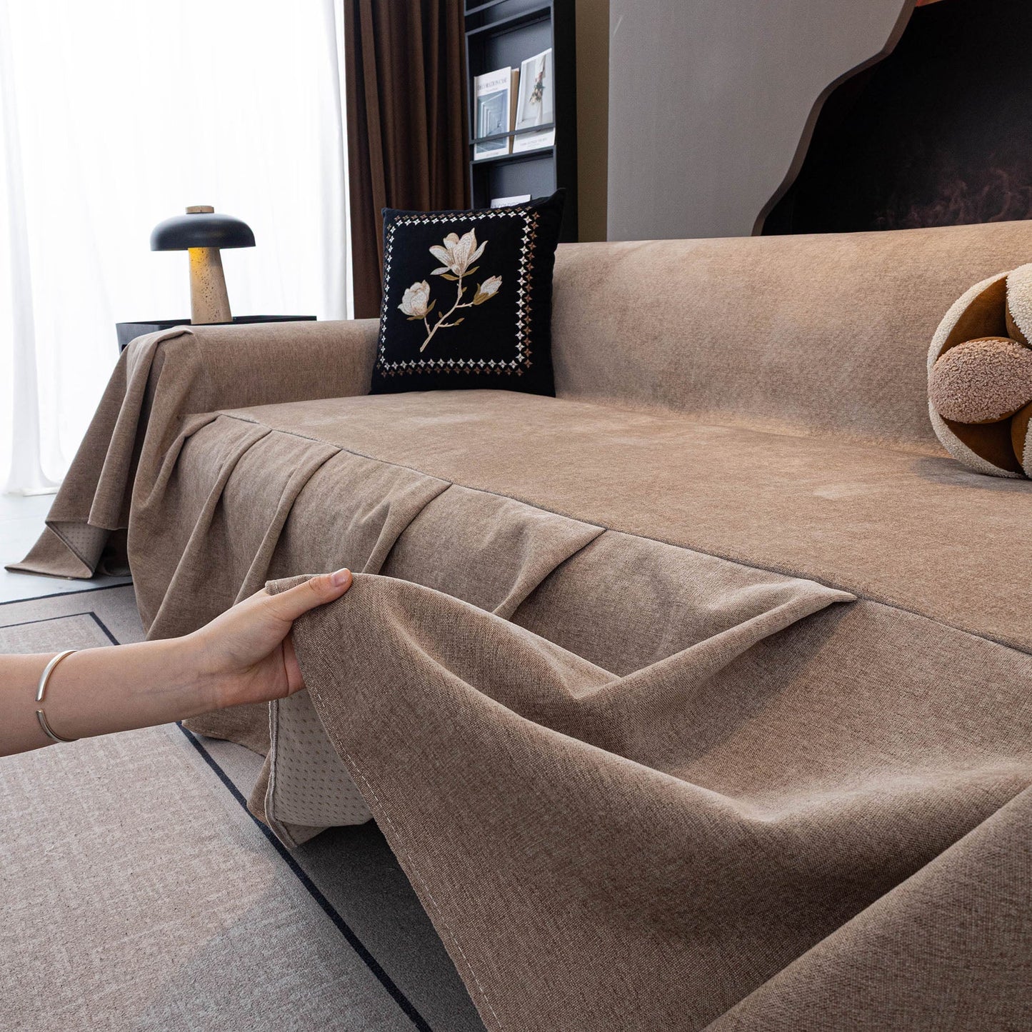 Water Resistant Couch Cover, Non Slip Furniture Protector for Leather & Fabric Sofa