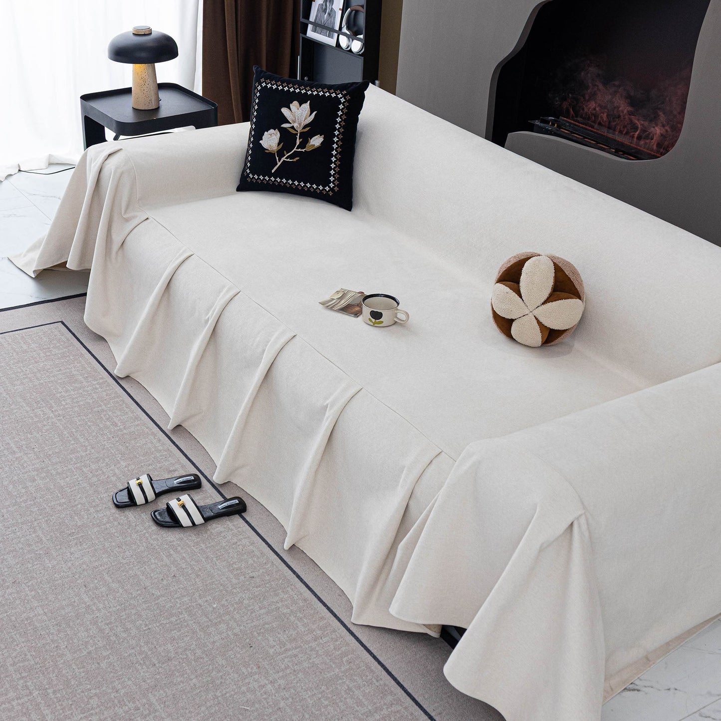 Water Resistant Couch Cover, Non Slip Furniture Protector for Leather & Fabric Sofa