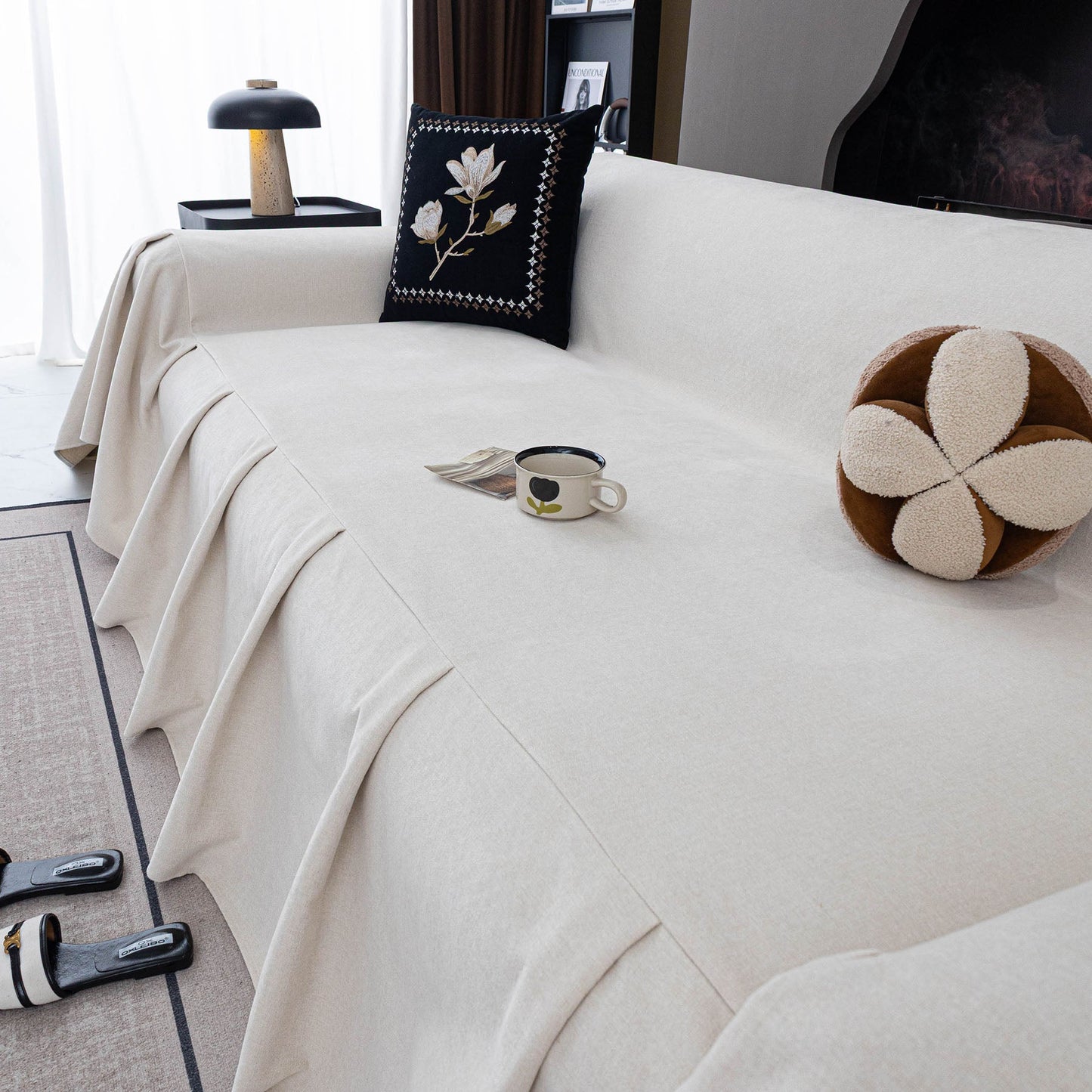 Water Resistant Couch Cover, Non Slip Furniture Protector for Leather & Fabric Sofa