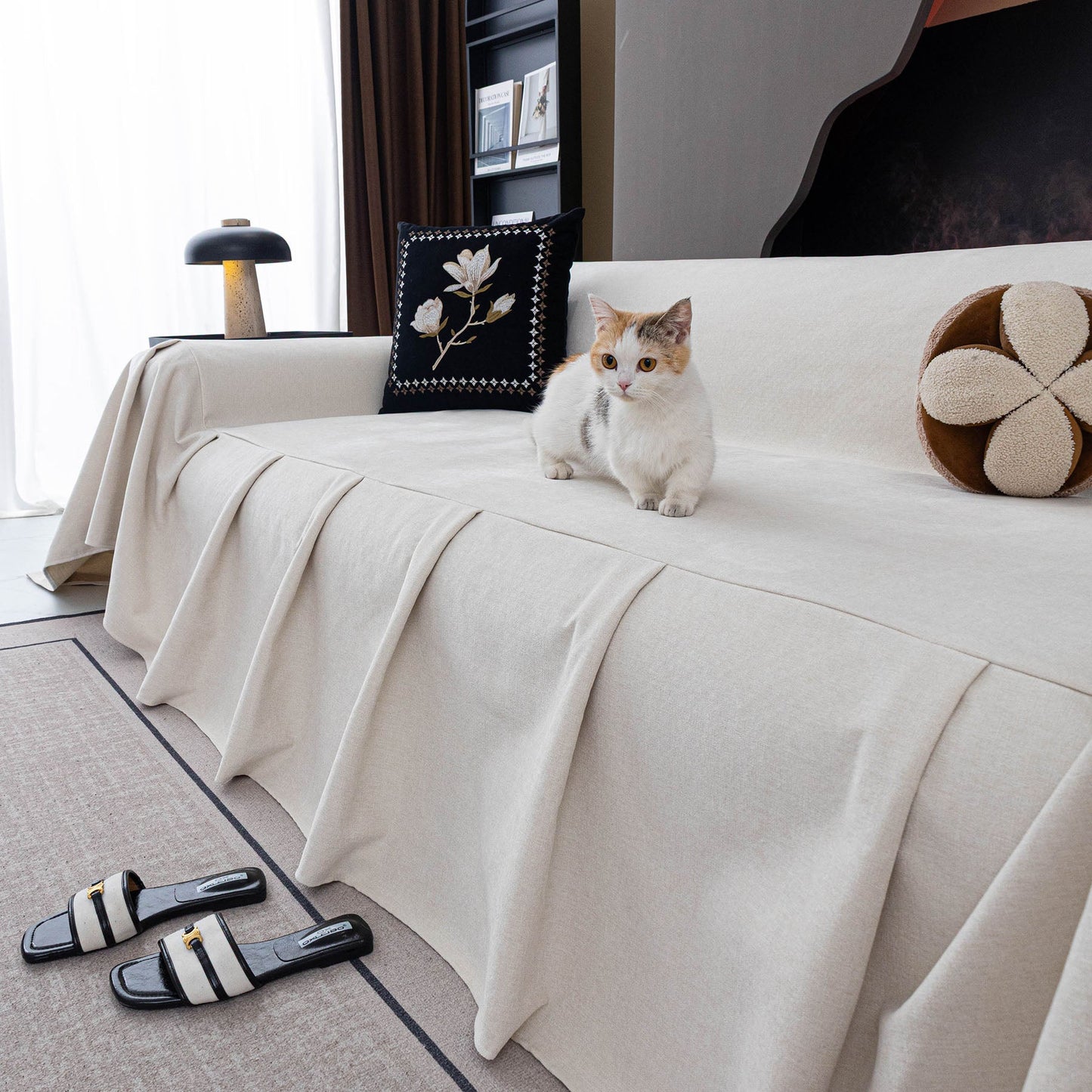 Water Resistant Couch Cover, Non Slip Furniture Protector for Leather & Fabric Sofa