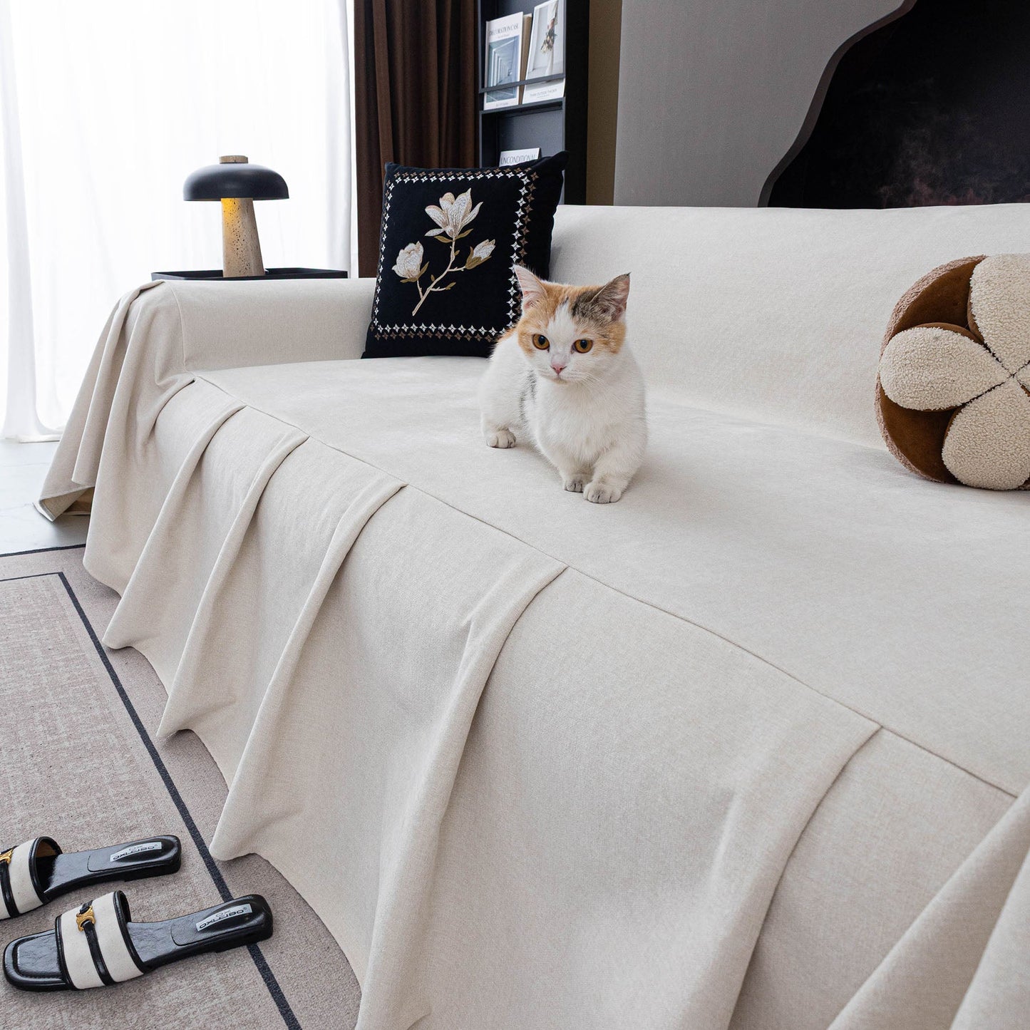 Water Resistant Couch Cover, Non Slip Furniture Protector for Leather & Fabric Sofa