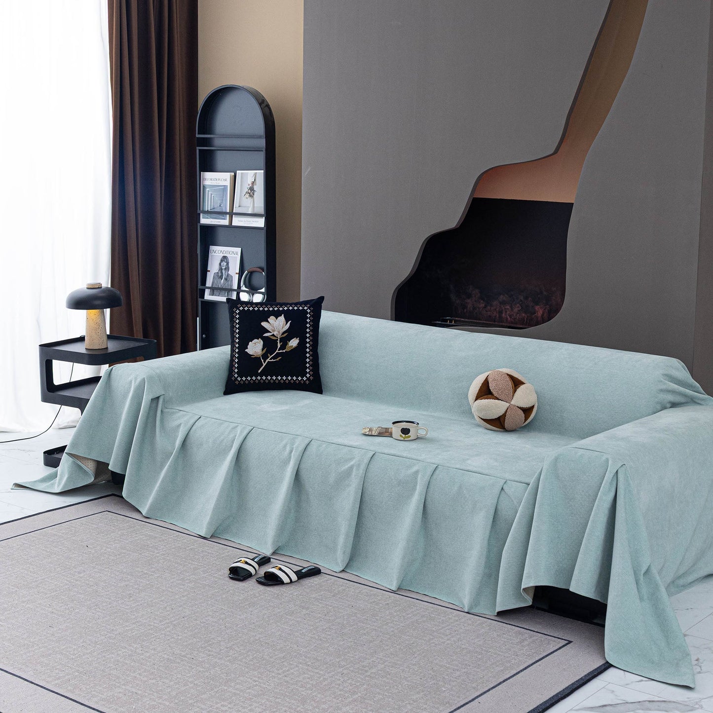 Water Resistant Couch Cover, Non Slip Furniture Protector for Leather & Fabric Sofa