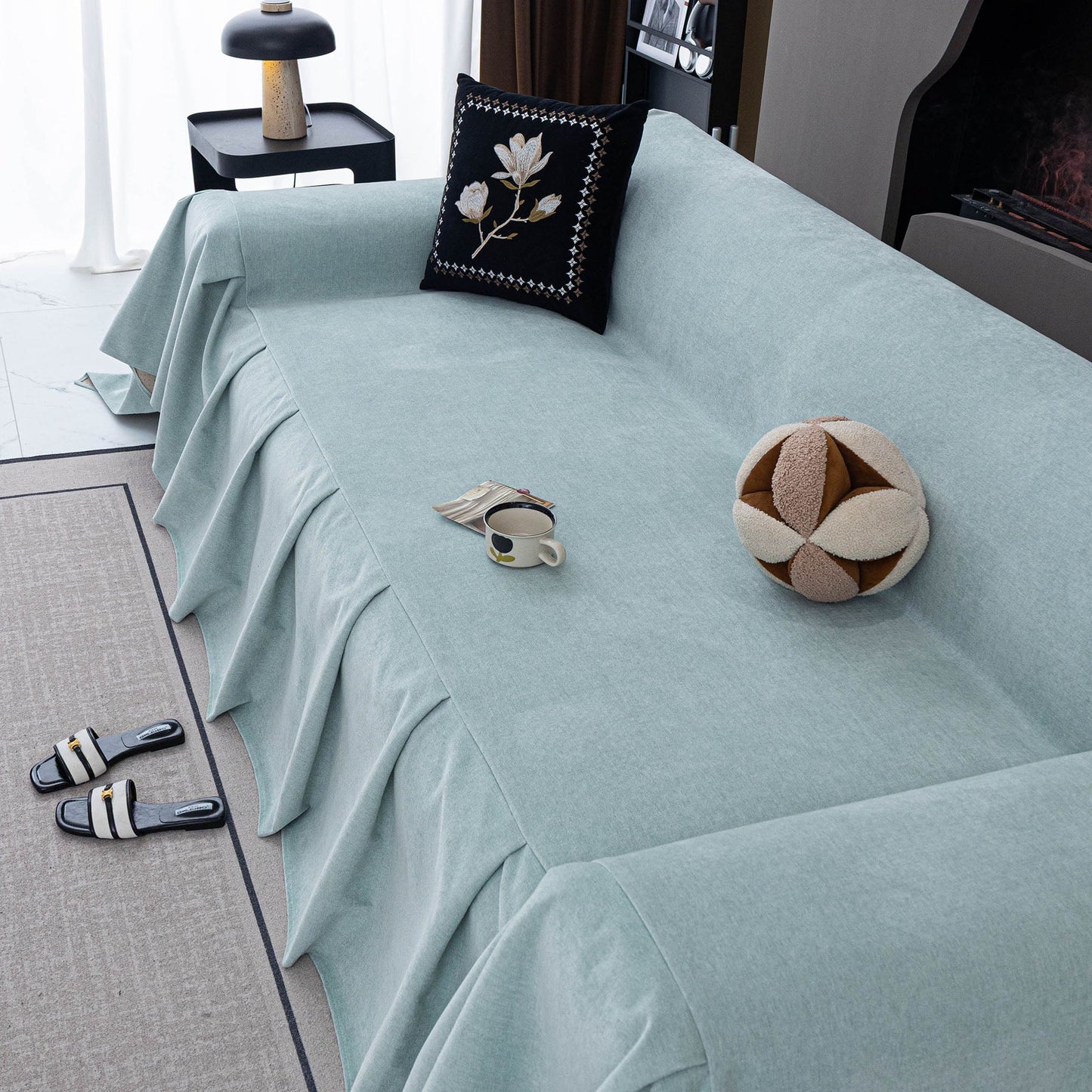 Water Resistant Couch Cover, Non Slip Furniture Protector for Leather & Fabric Sofa