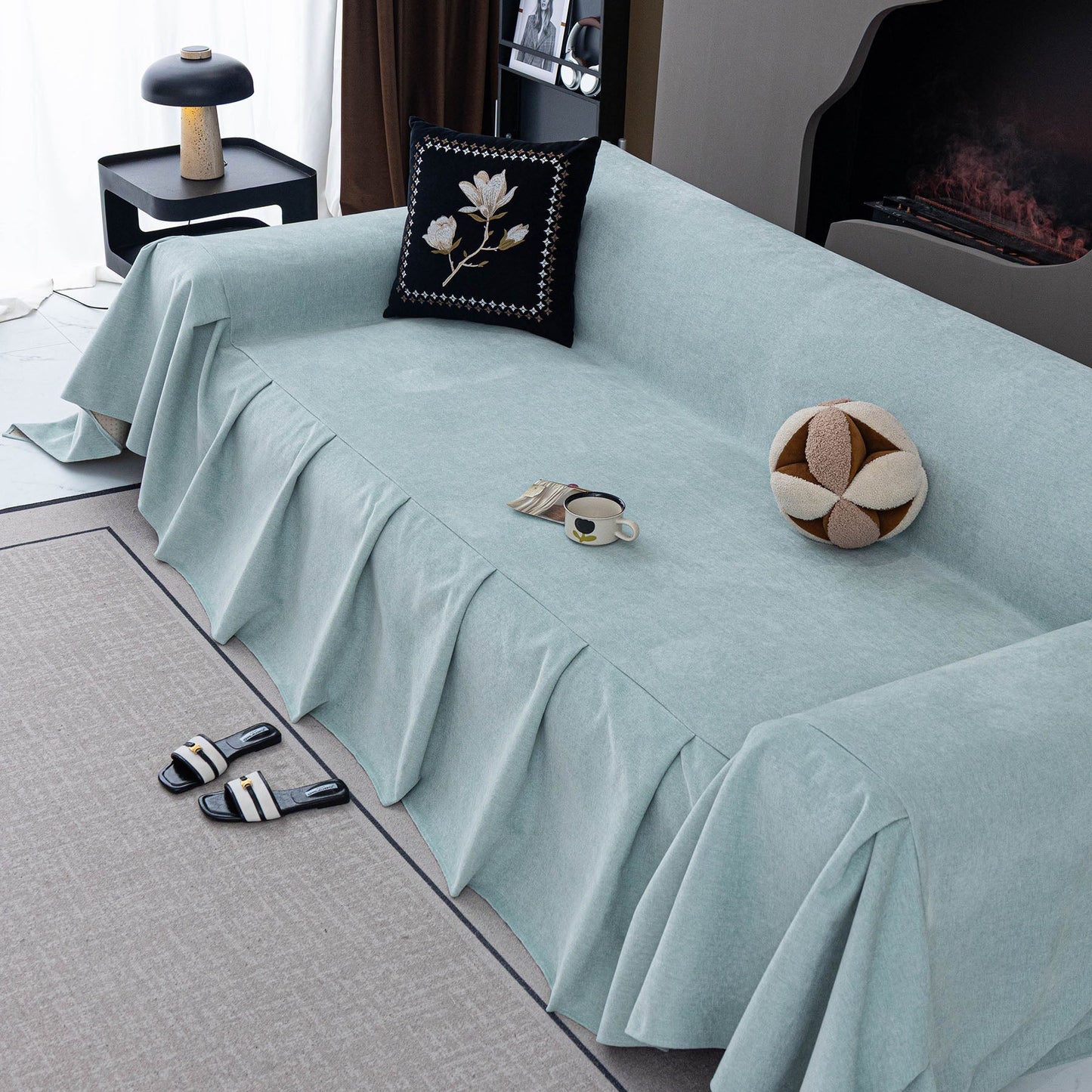 Water Resistant Couch Cover, Non Slip Furniture Protector for Leather & Fabric Sofa